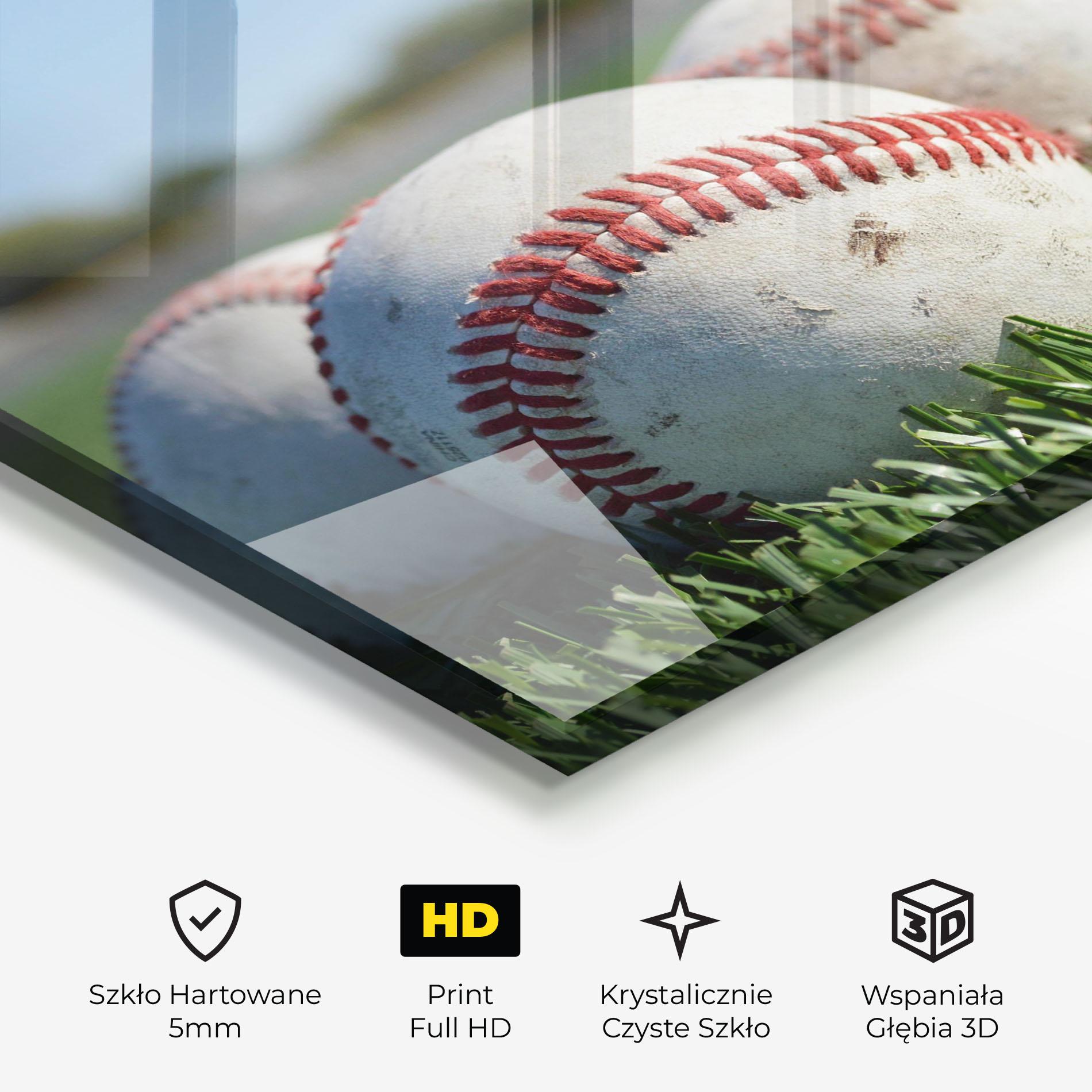 Obraz na Szkle Baseball Ball In Grass mockup 3