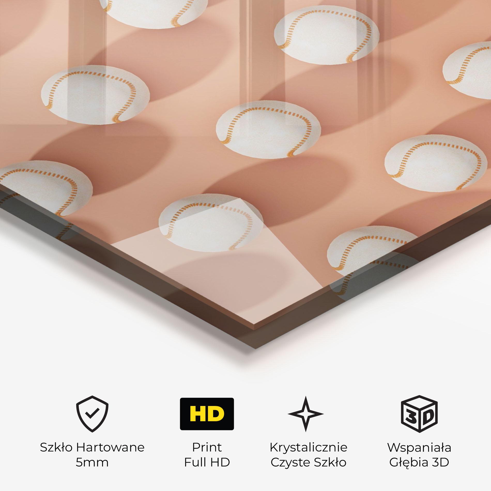 Obraz na Szkle Baseball Ball Pattern mockup 3