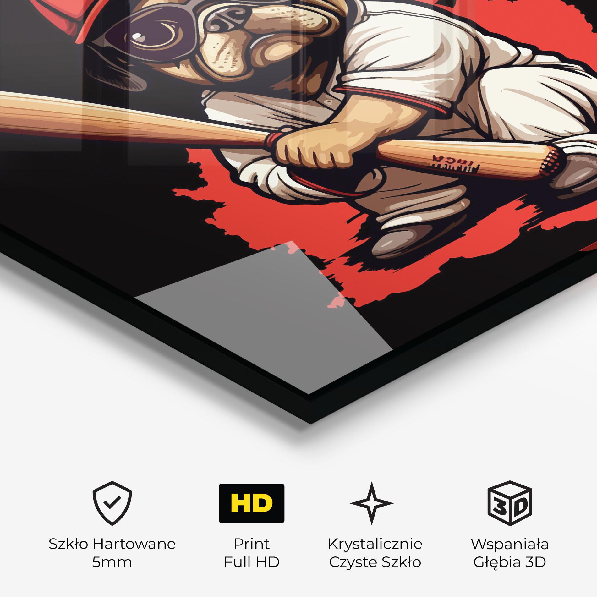 Obraz na Szkle Baseball Dog mockup 3