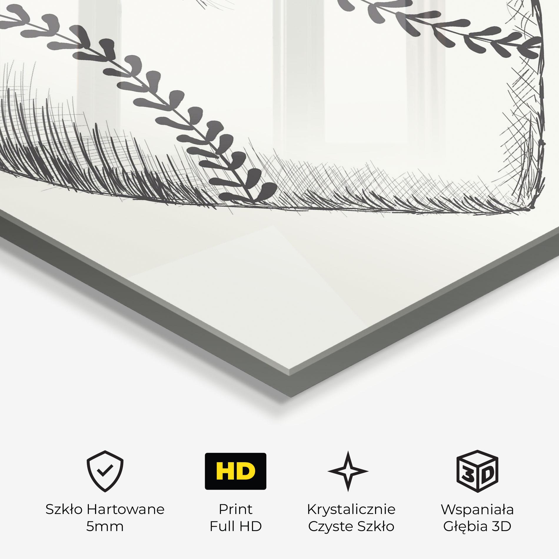 Obraz na Szkle Baseball Heart mockup 3