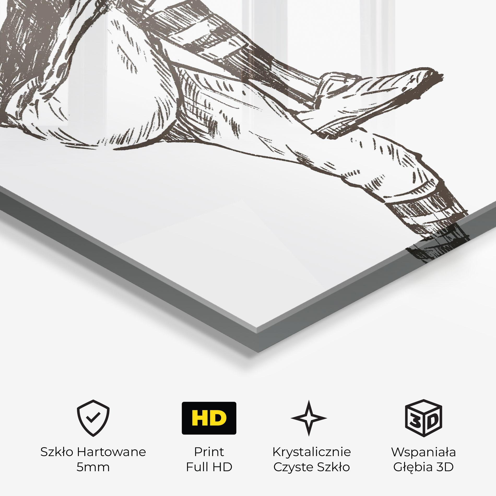 Obraz na Szkle Baseball Player Line mockup 3