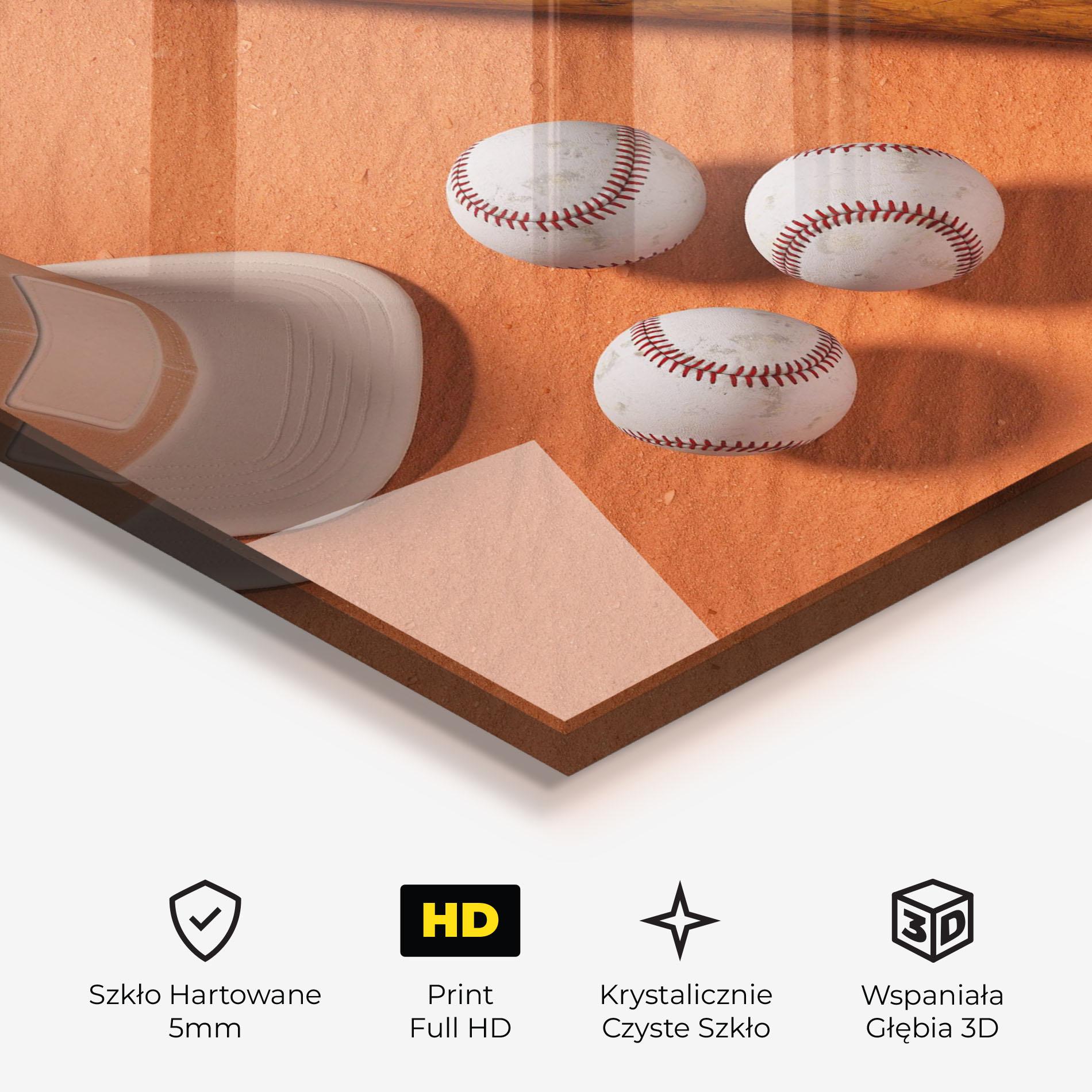 Obraz na Szkle Baseball Set On Orange mockup 3