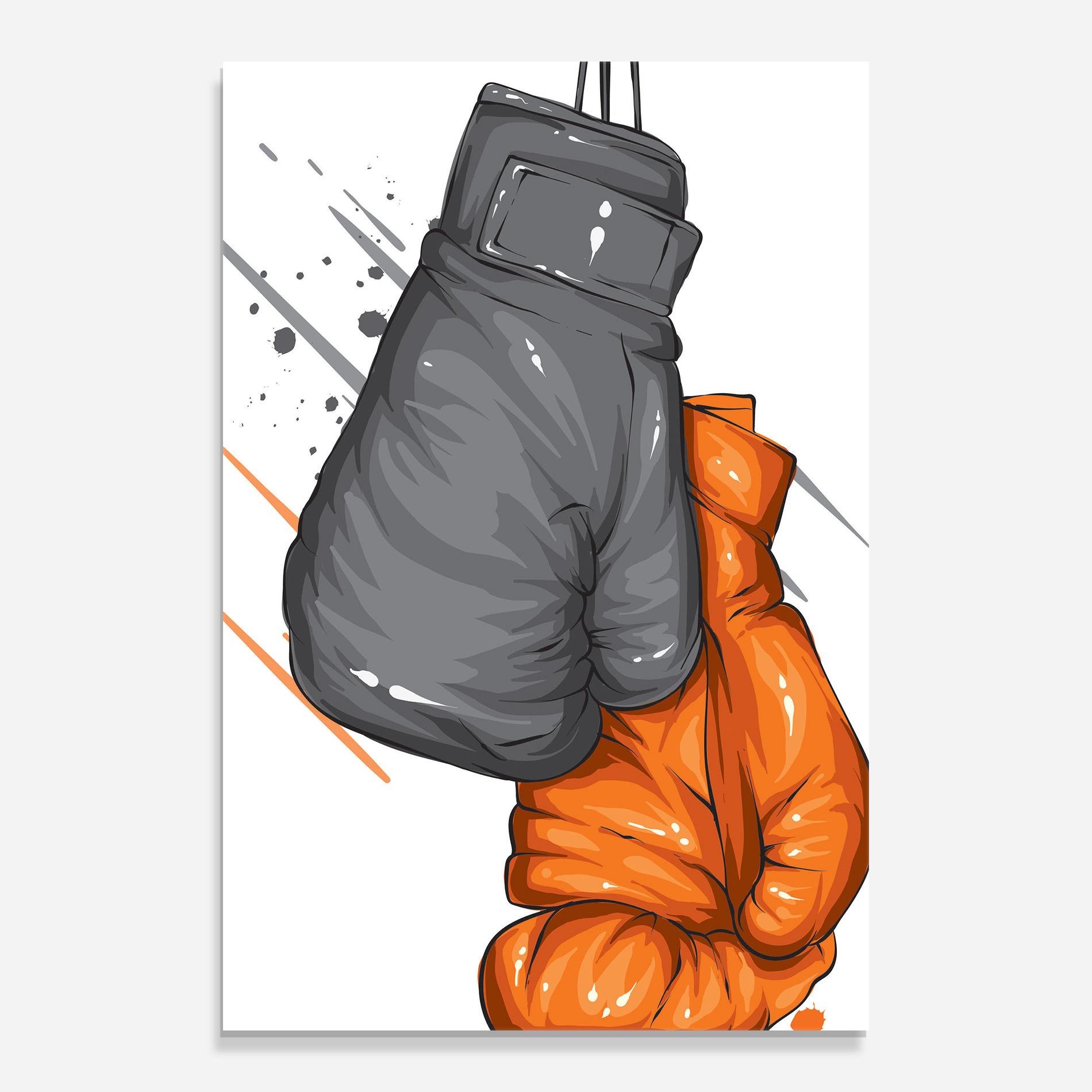Obraz na Szkle Grey Orange Glove mockup 0