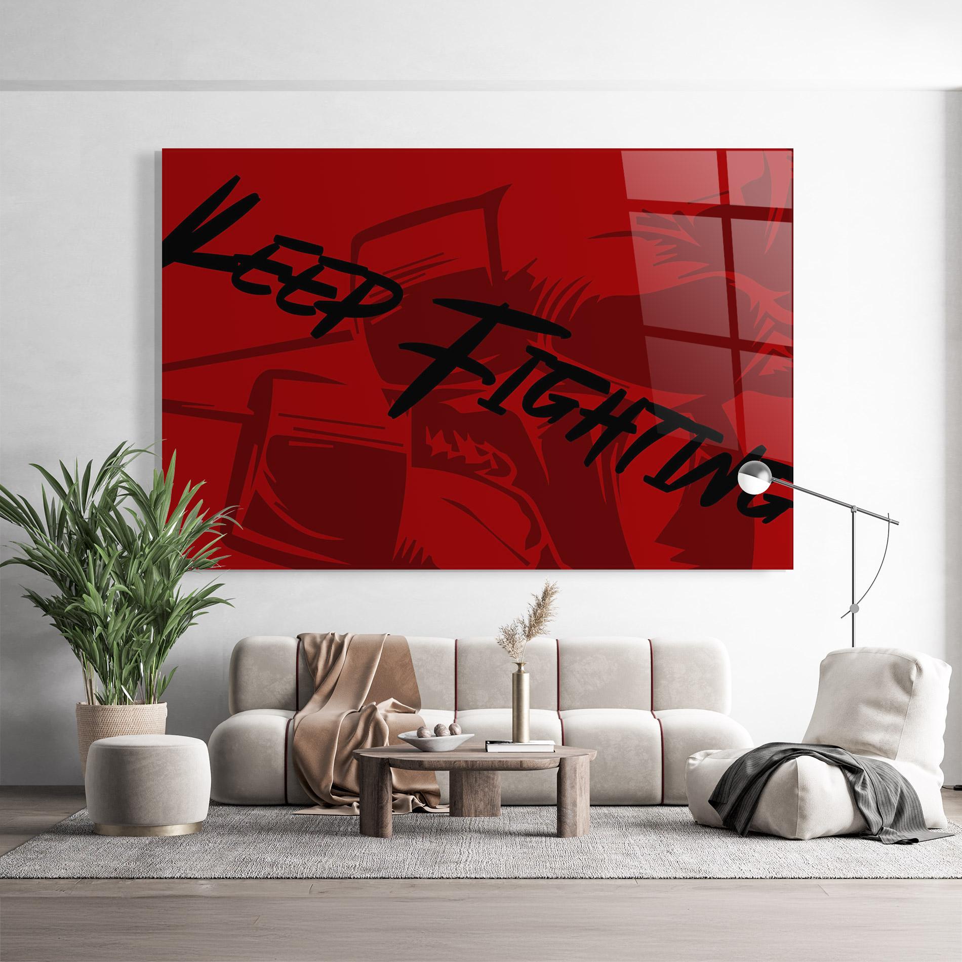 Obraz na Szkle Keep Fighting mockup 9