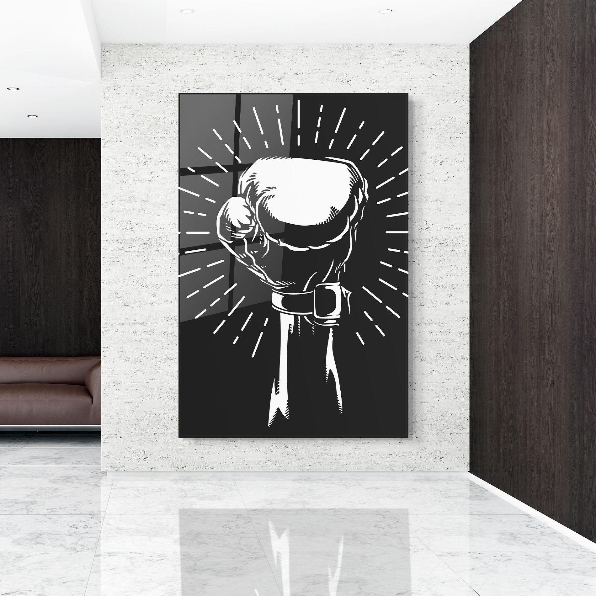 Obraz na Szkle Grey Hand Boxing mockup 9