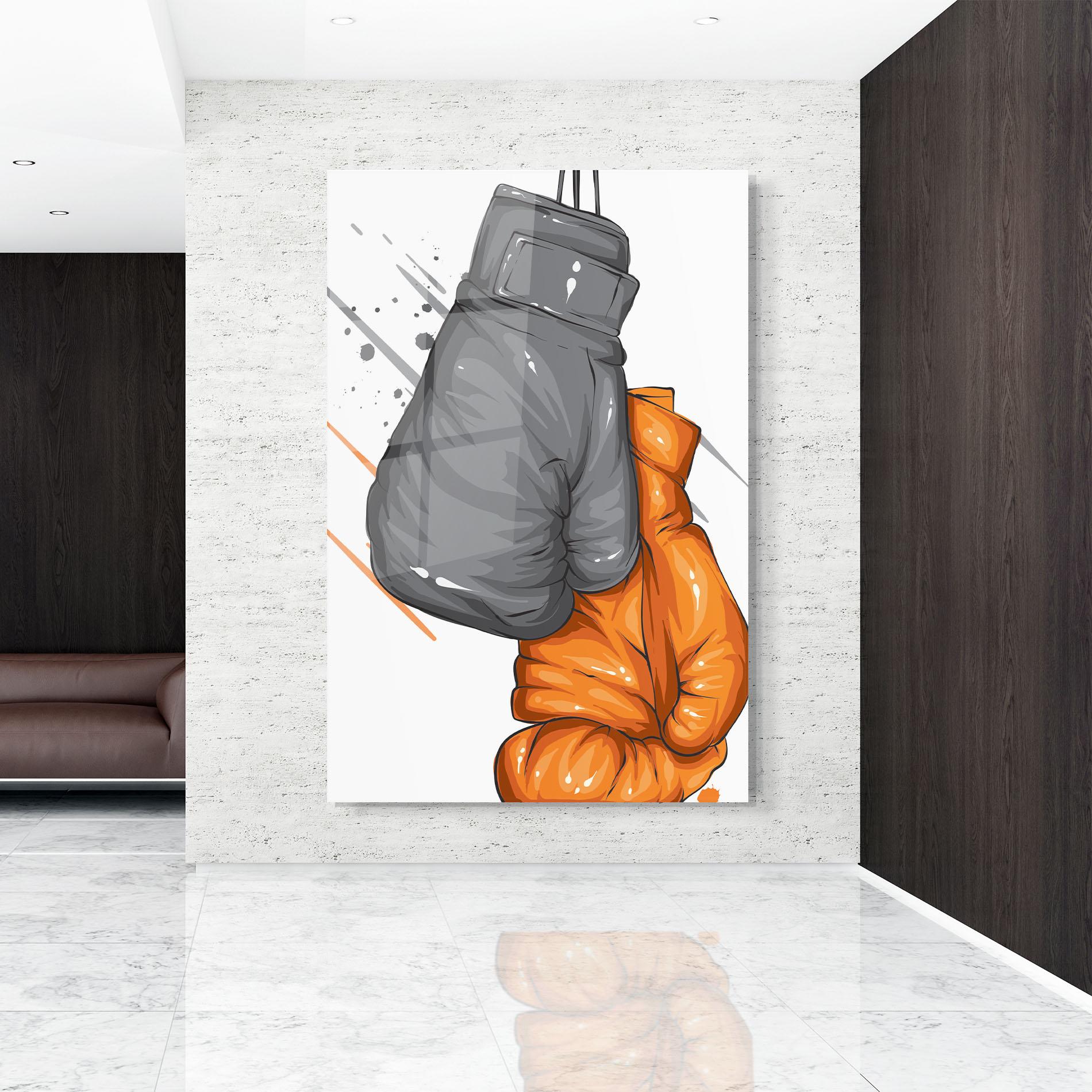 Obraz na Szkle Grey Orange Glove mockup 9