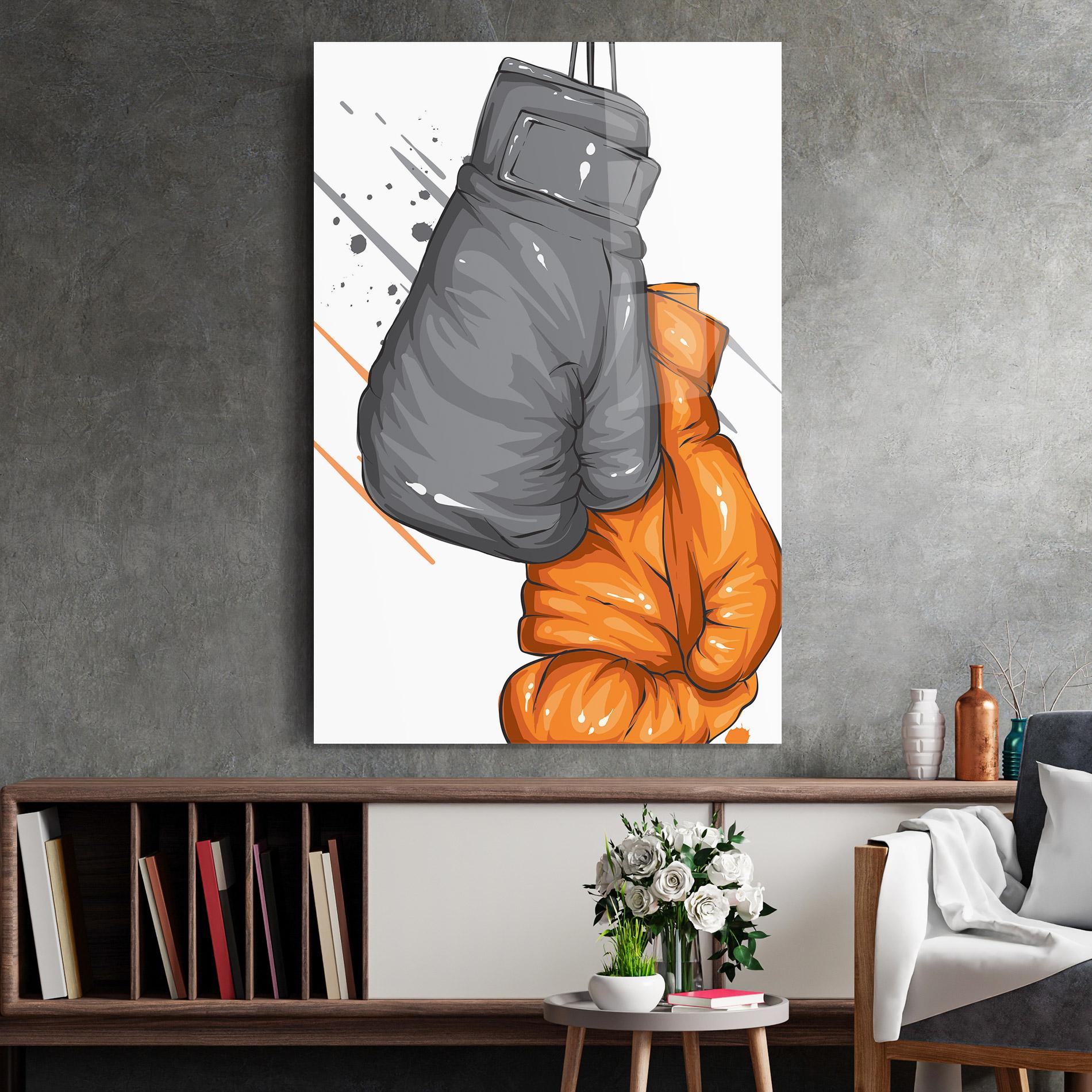 Obraz na Szkle Grey Orange Glove mockup 2