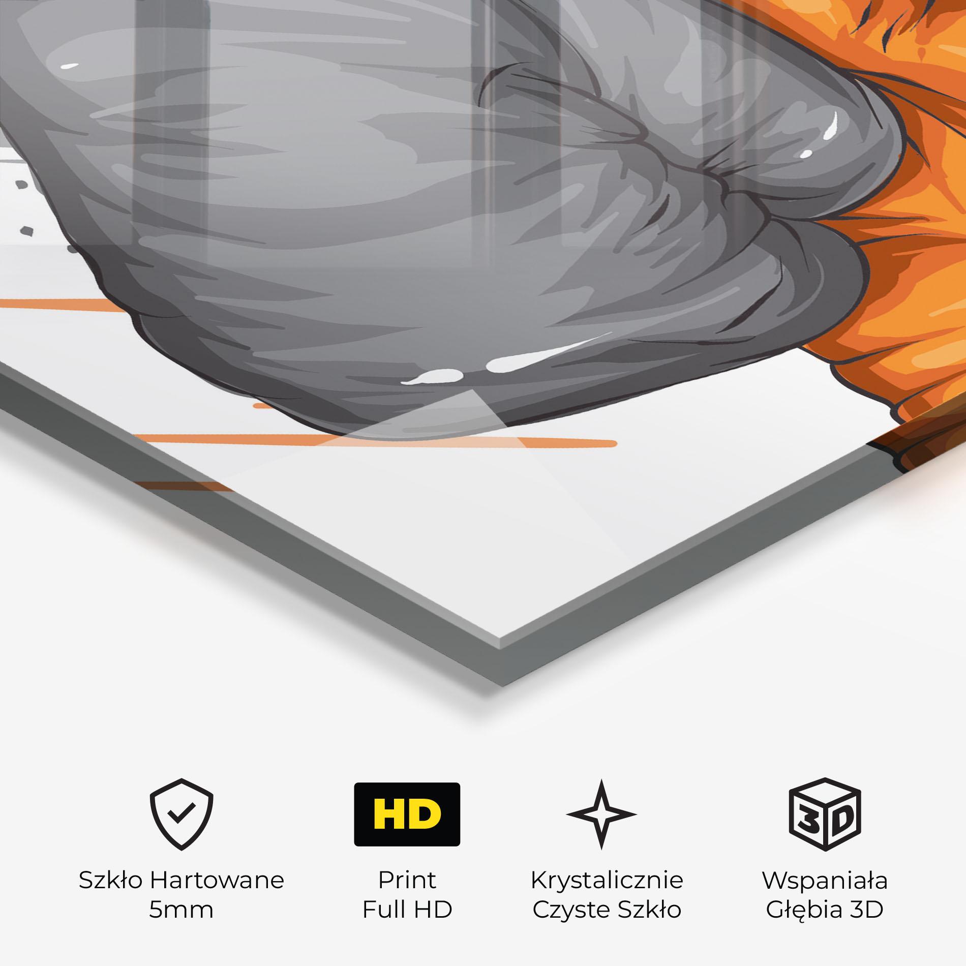 Obraz na Szkle Grey Orange Glove mockup 3