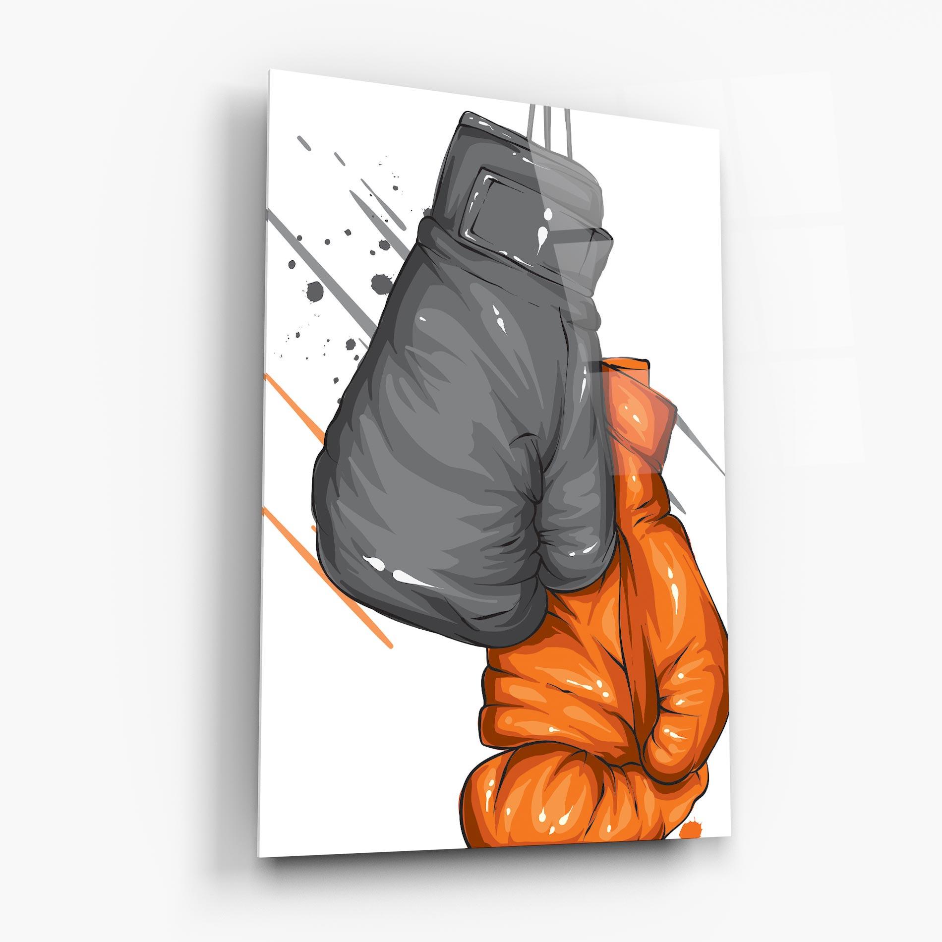 Obraz na Szkle Grey Orange Glove mockup 6