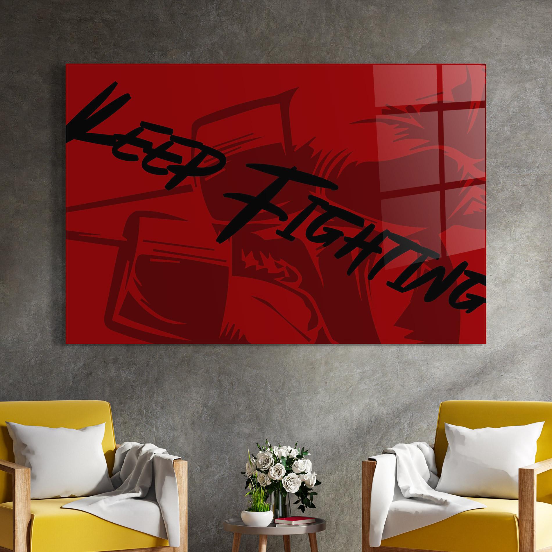Obraz na Szkle Keep Fighting mockup 4