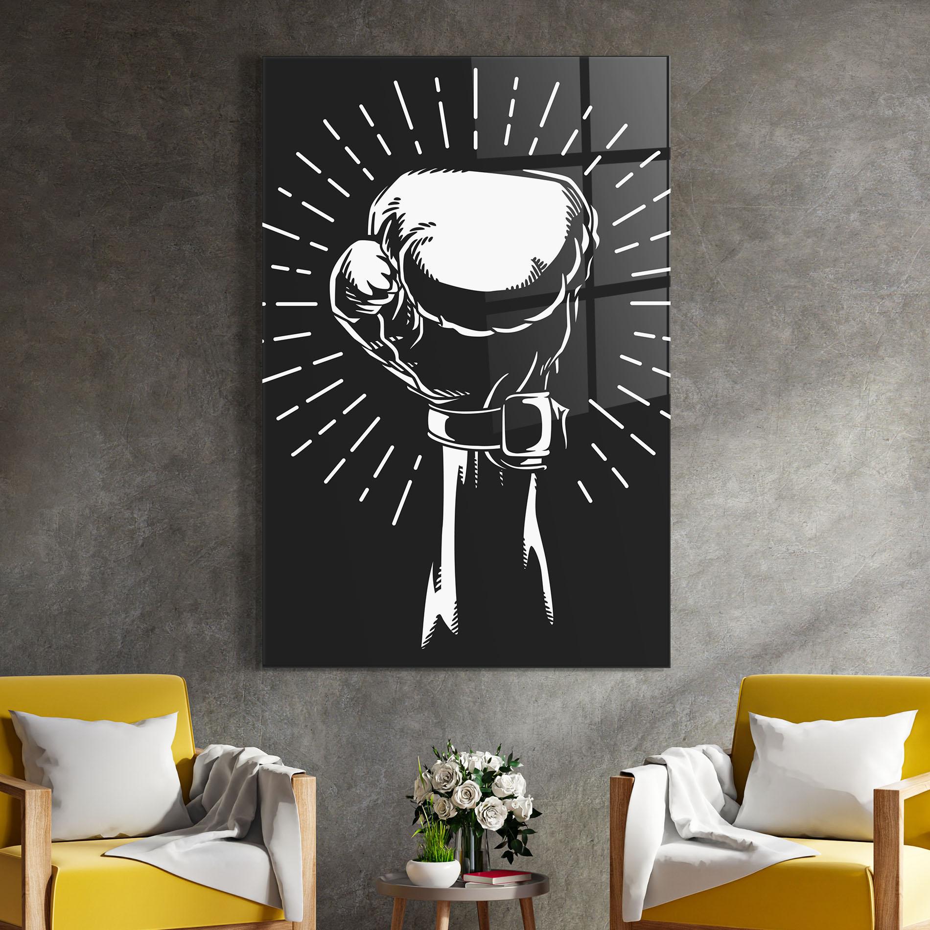 Obraz na Szkle Grey Hand Boxing mockup 4