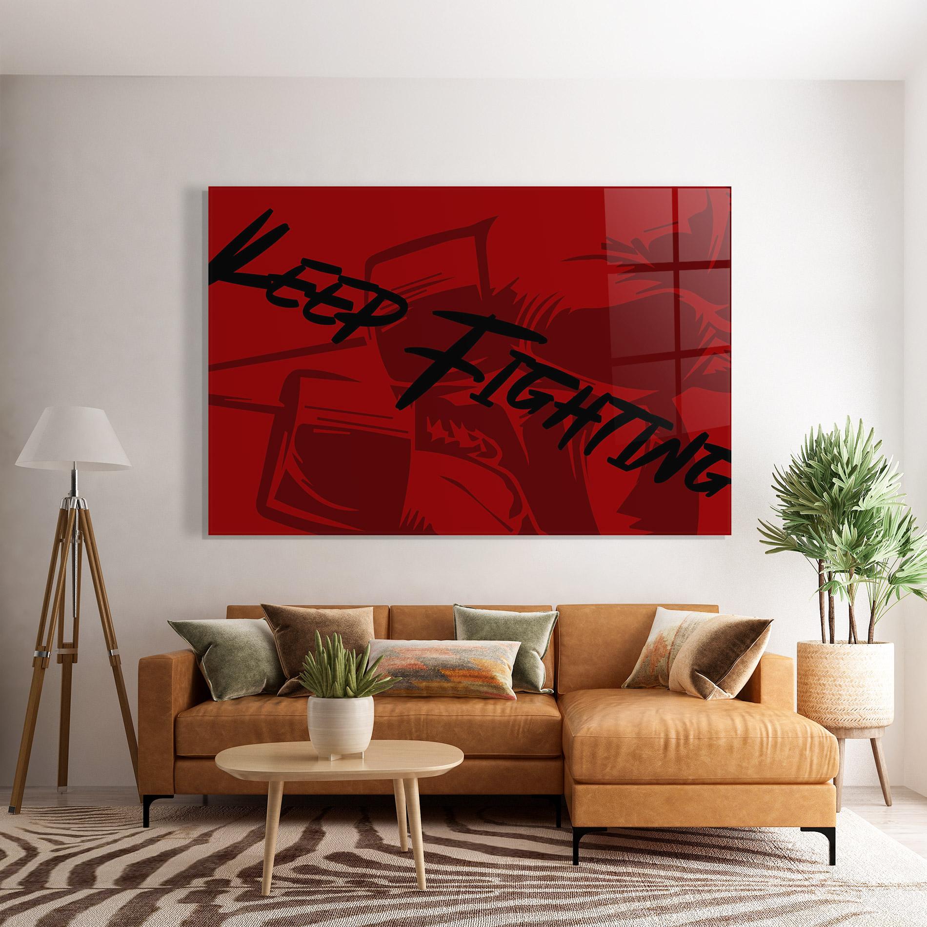 Obraz na Szkle Keep Fighting mockup 7