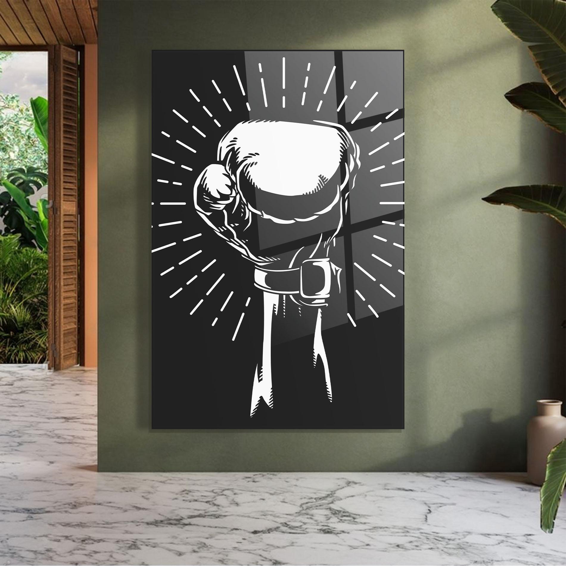 Obraz na Szkle Grey Hand Boxing mockup 7