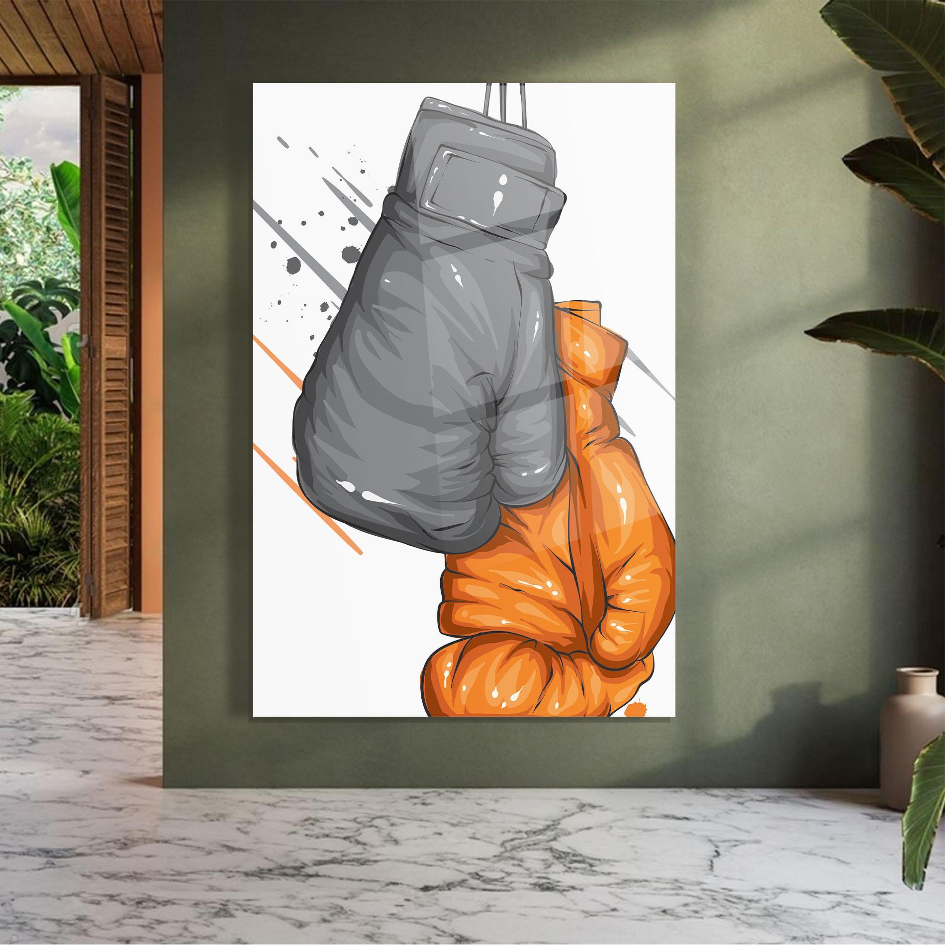 Obraz na Szkle Grey Orange Glove mockup 7