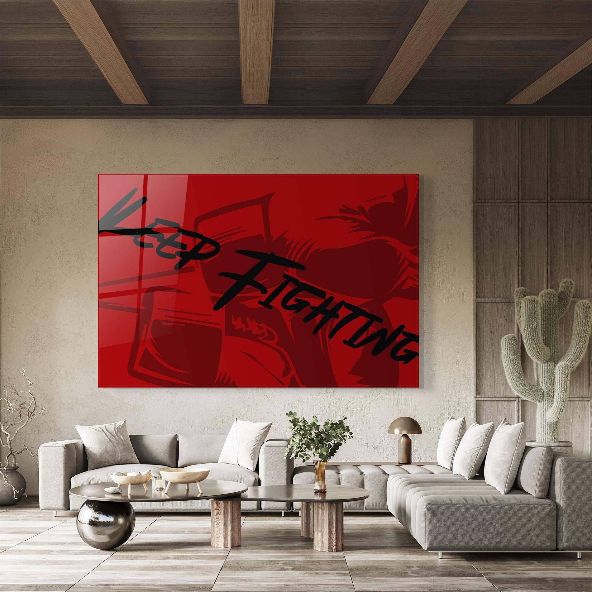 Obraz na Szkle Keep Fighting mockup 8