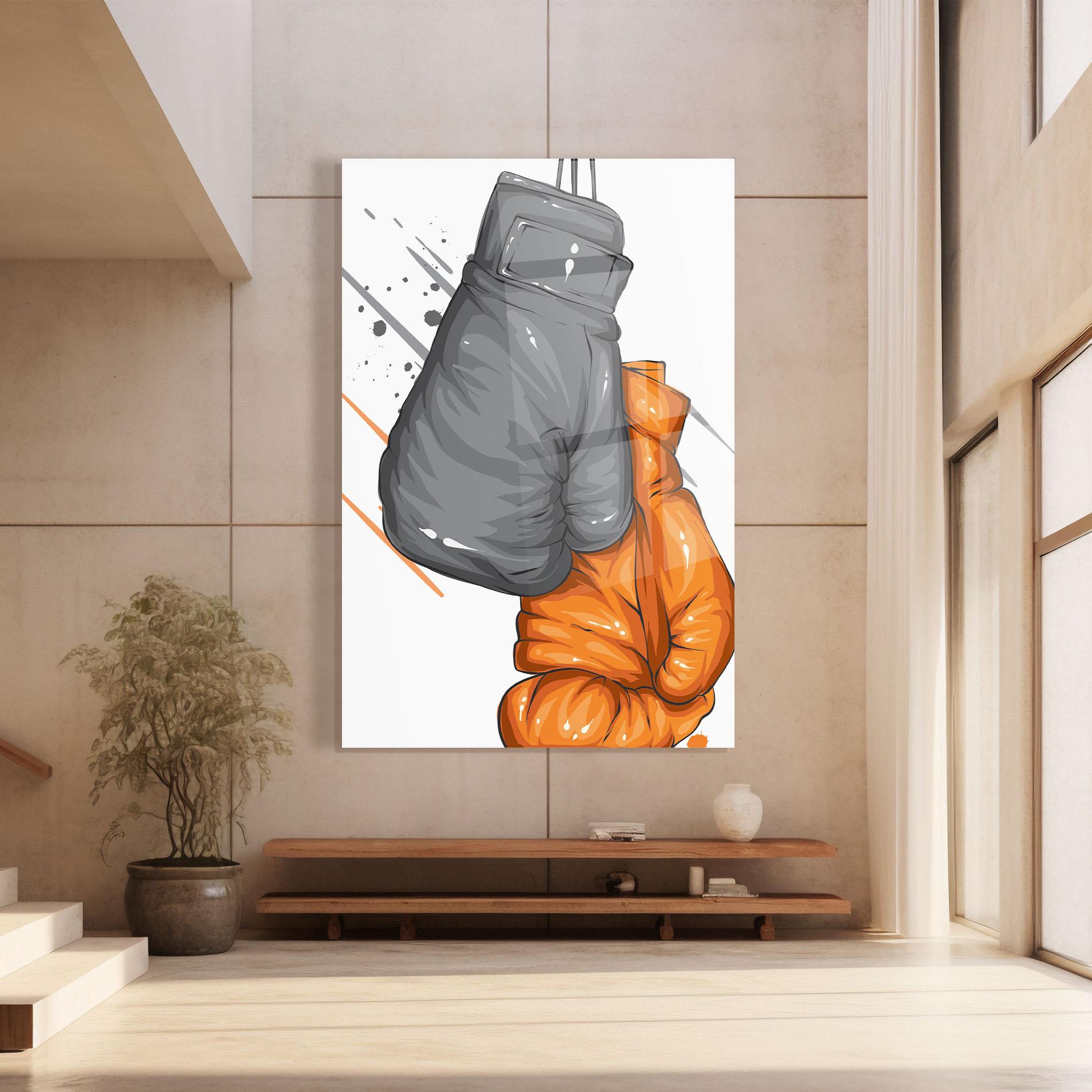 Obraz na Szkle Grey Orange Glove mockup 8