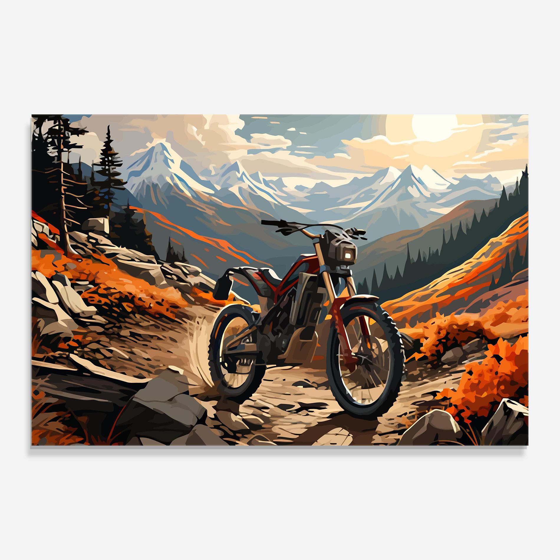 Obraz na Szkle Bike Mountain mockup 0
