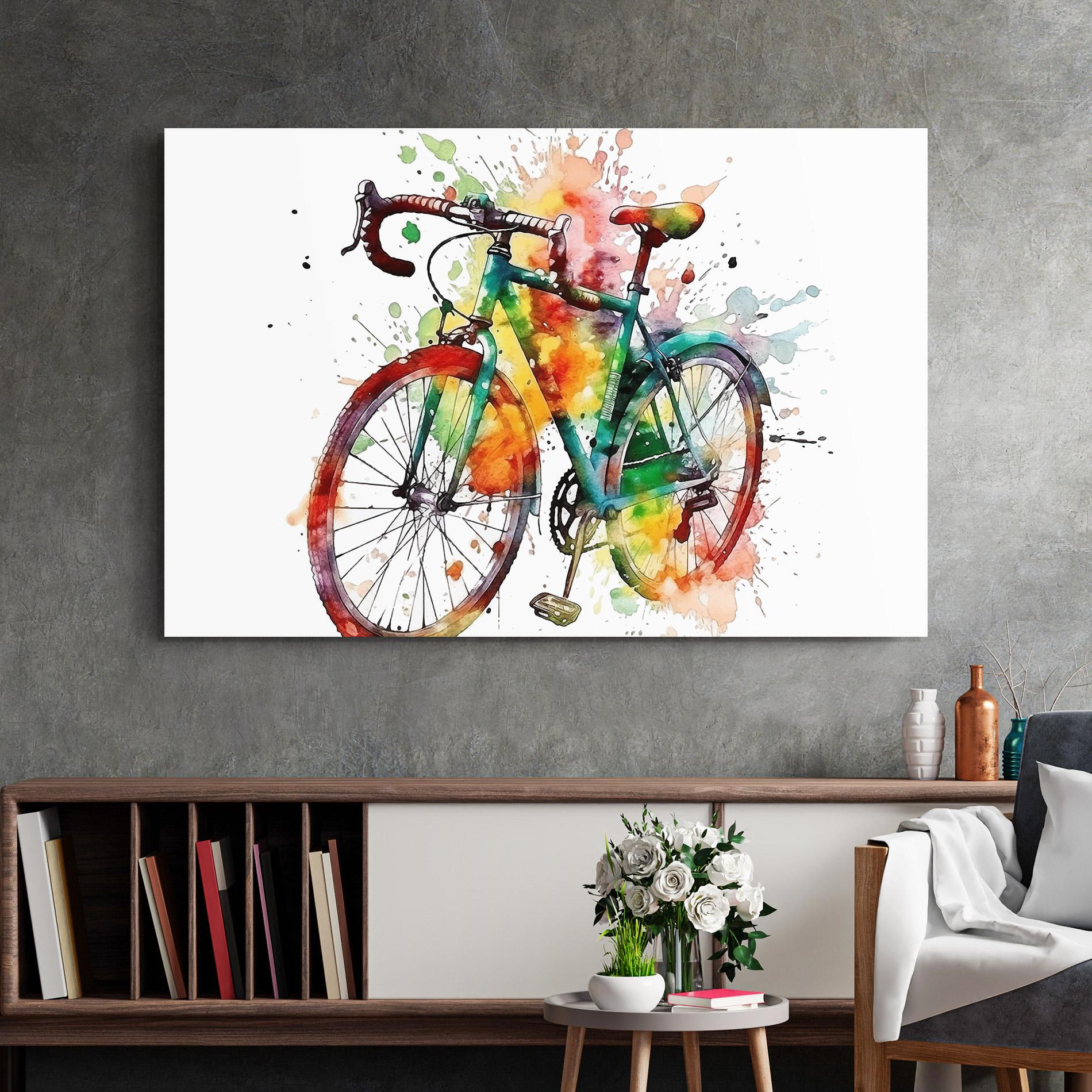 Obraz na Szkle Bicycle Color Splash mockup 2