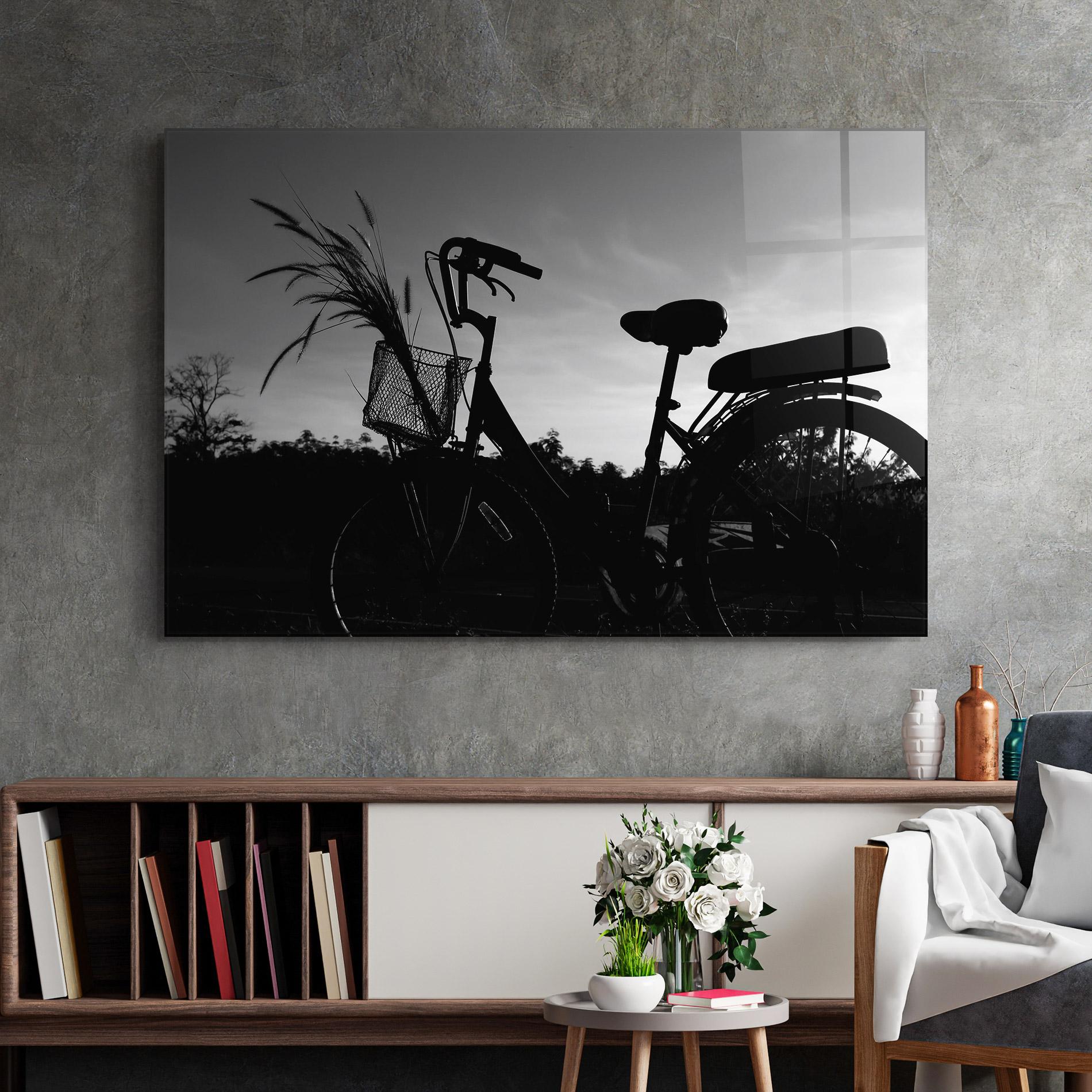 Obraz na Szkle Black Bike Shilouette mockup 2