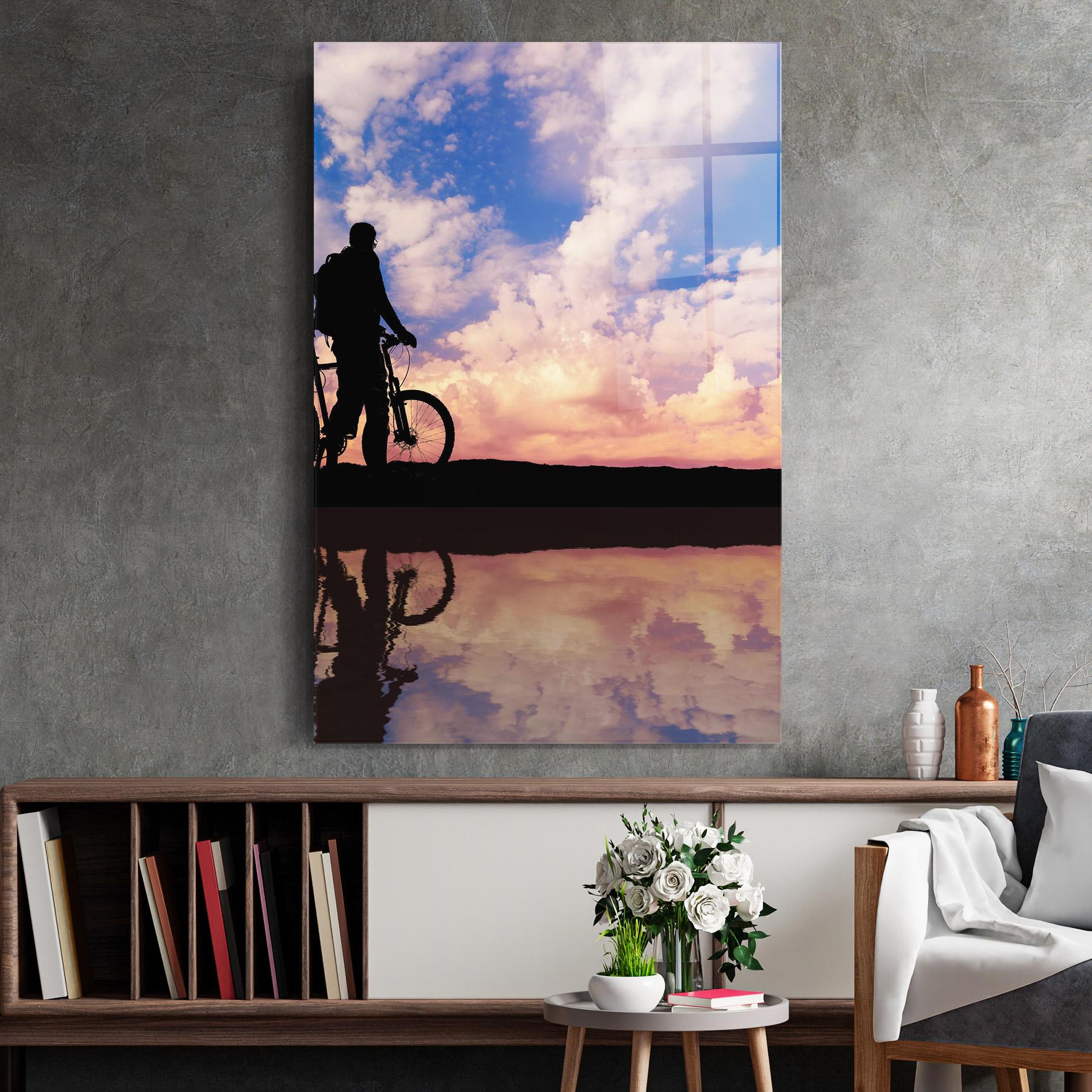 Obraz na Szkle Bike Sunset mockup 2