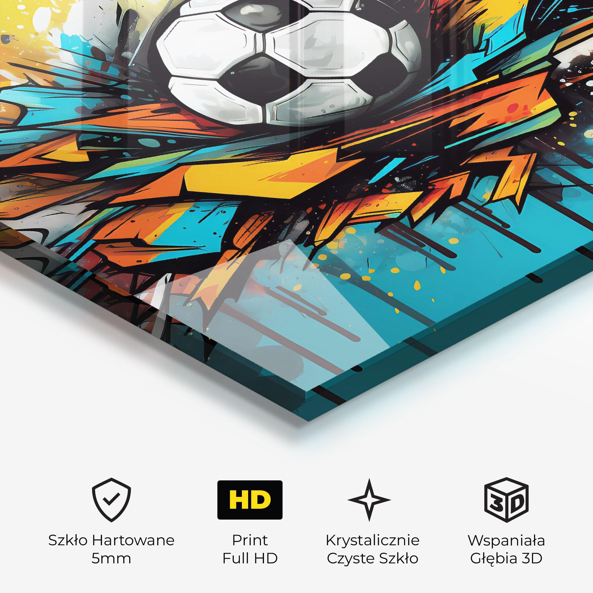 Obraz na Szkle Graffiti Style Football mockup 3
