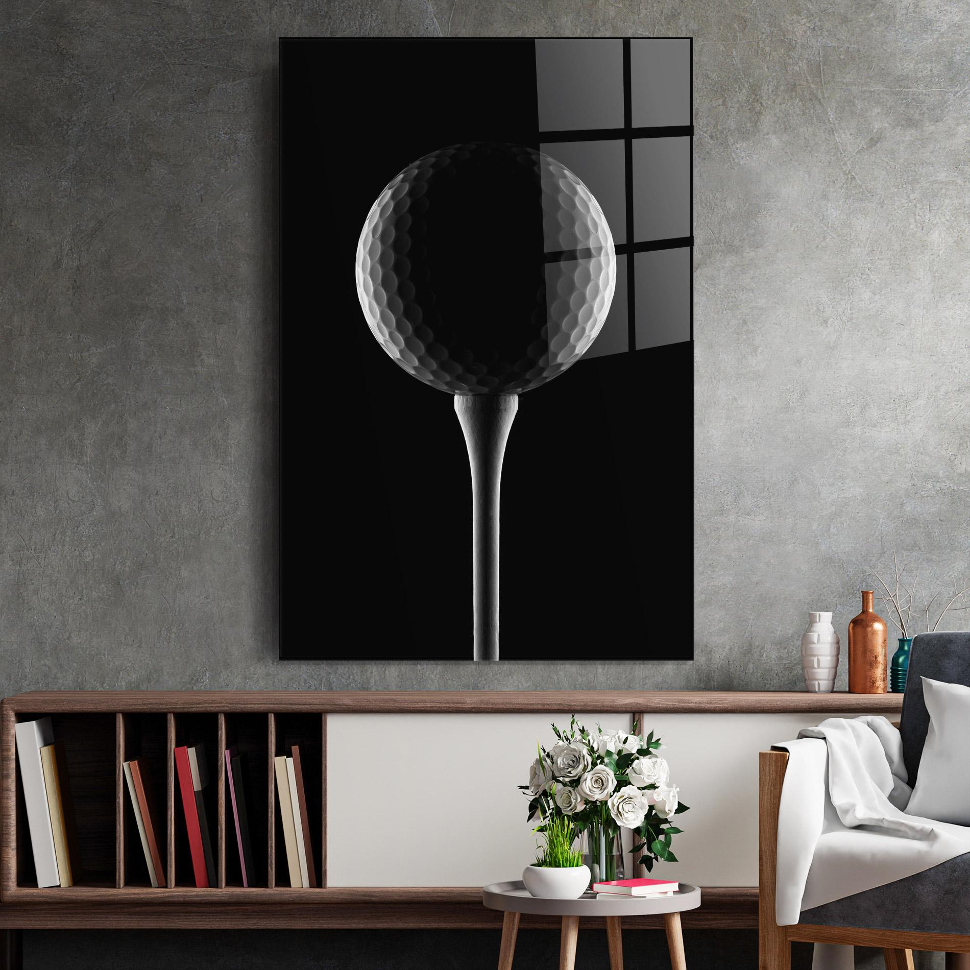 Obraz na Szkle Golf Ball Black mockup 2