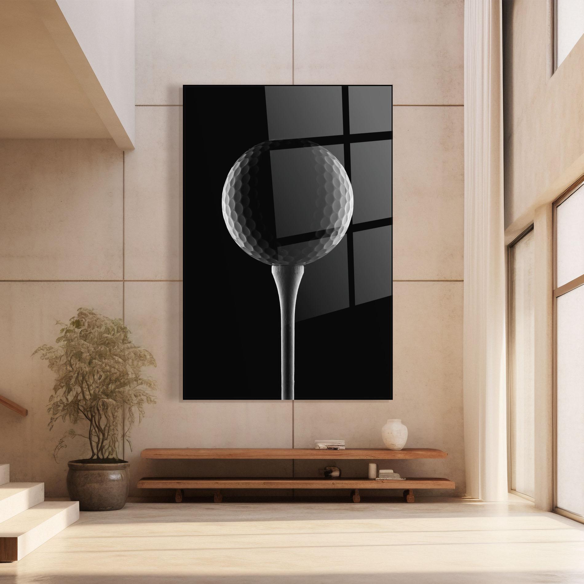 Obraz na Szkle Golf Ball Black mockup 8