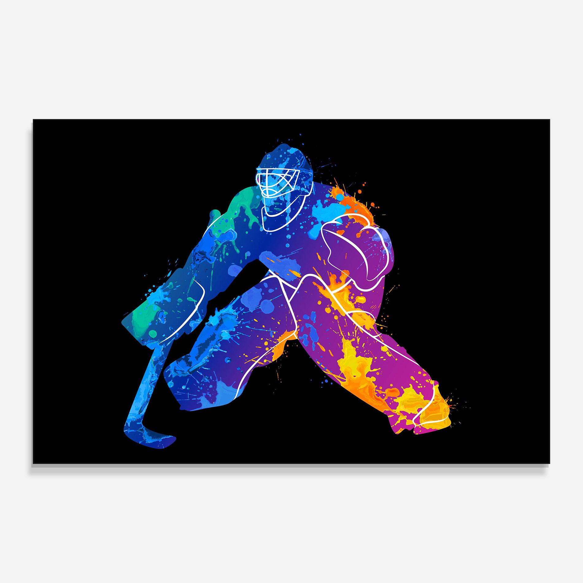 Obraz na Szkle Blue Purple Hockey mockup 0