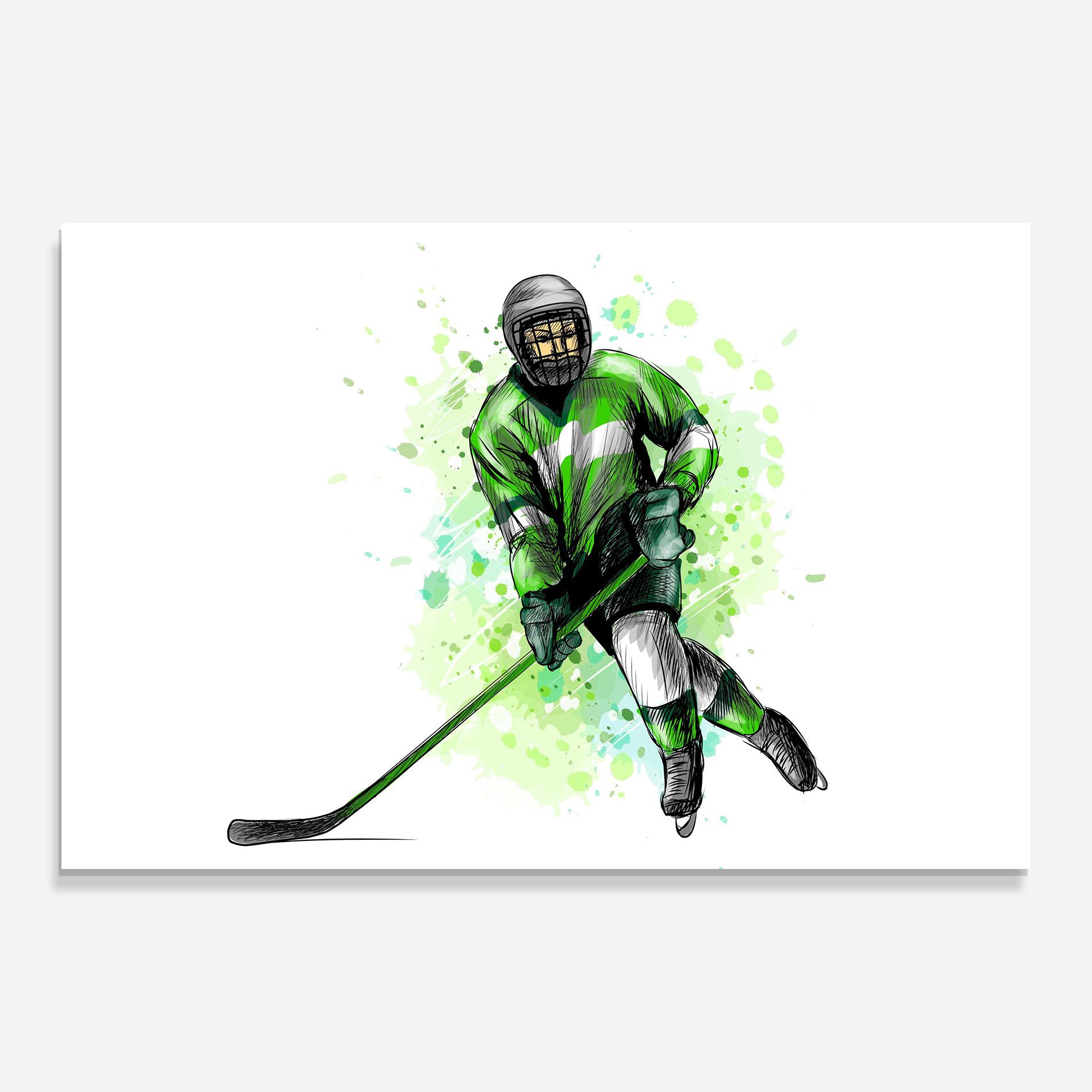Obraz na Szkle Green Hockey mockup 0
