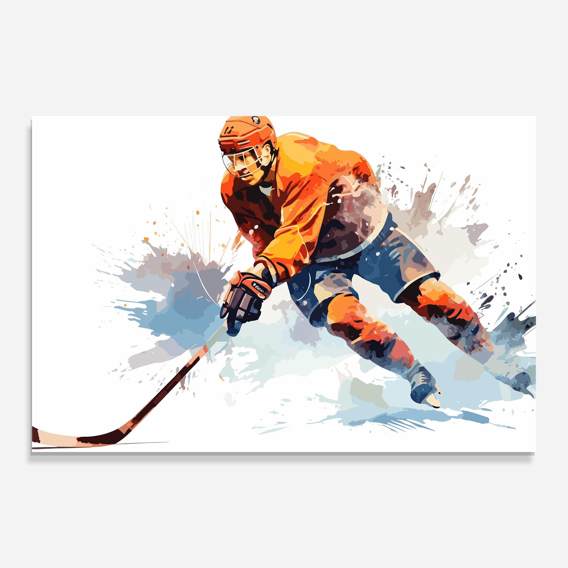 Obraz na Szkle Orange Hockey mockup 0