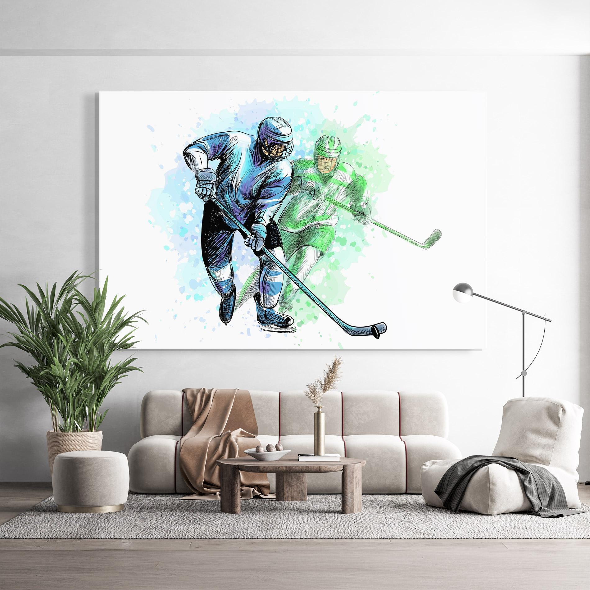 Obraz na Szkle Green Blue Hockey mockup 9