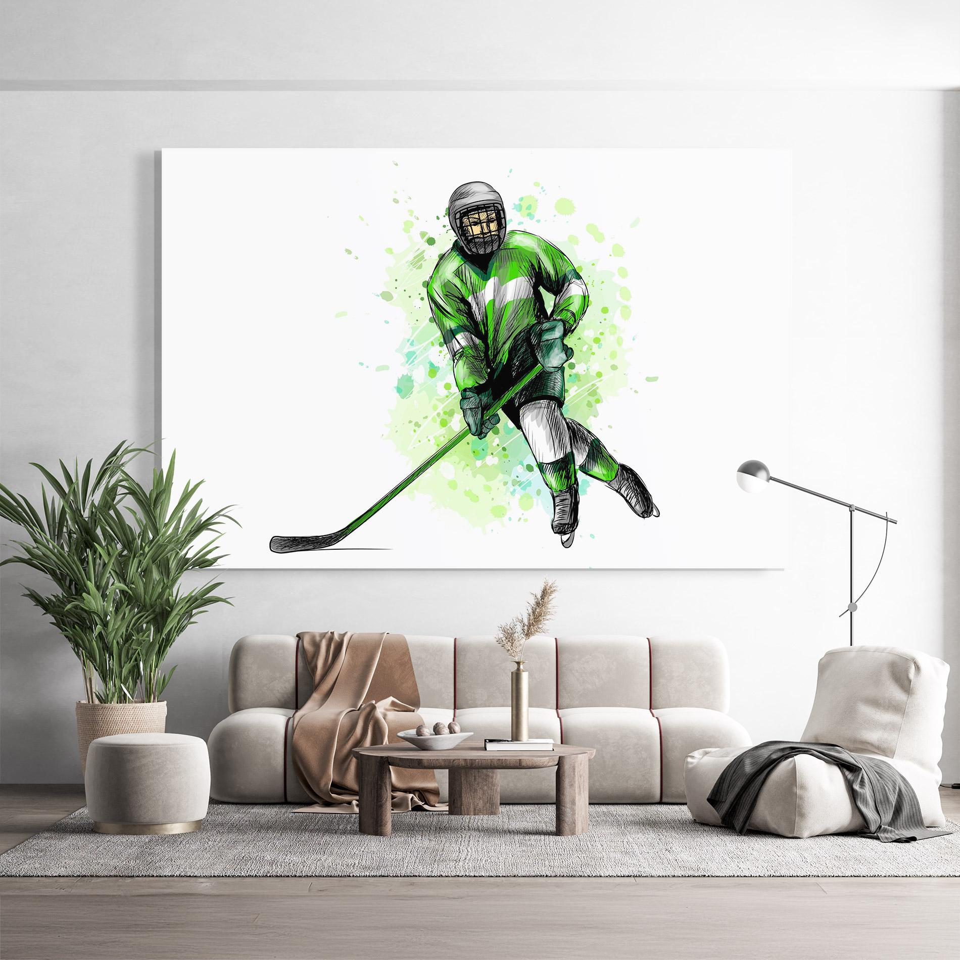 Obraz na Szkle Green Hockey mockup 9