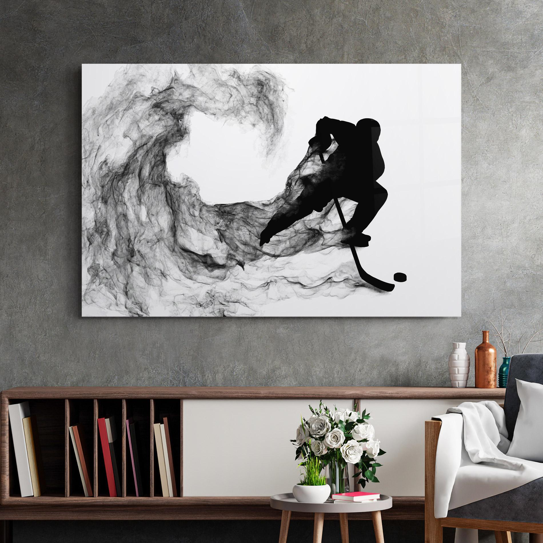 Obraz na Szkle Black Smoke Hockey mockup 2