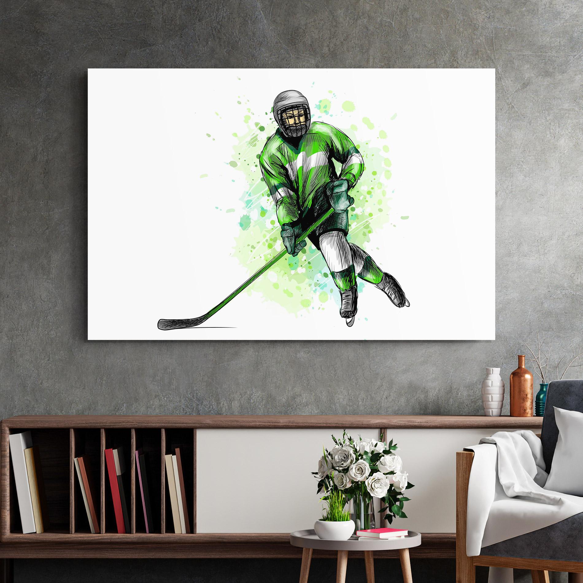 Obraz na Szkle Green Hockey mockup 2