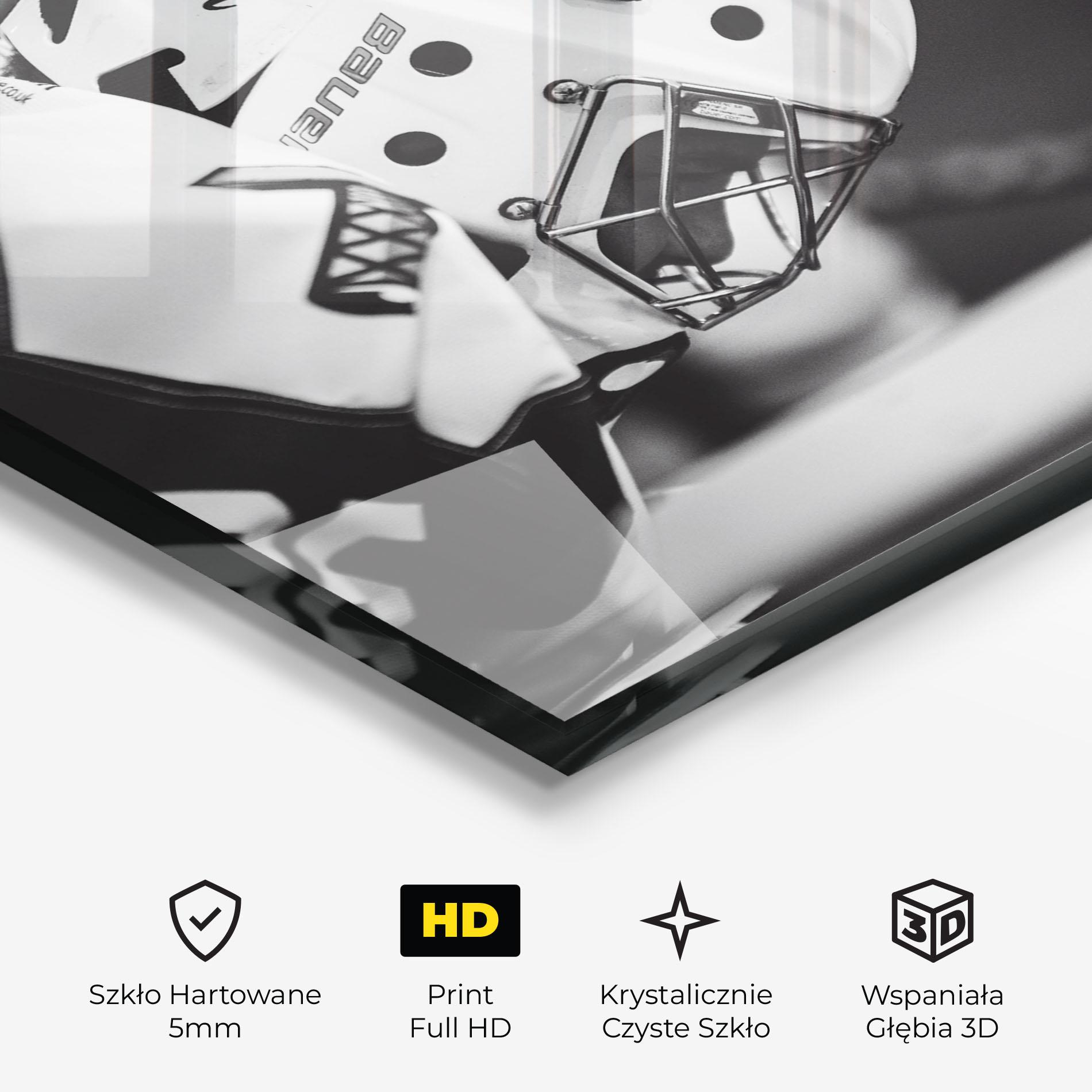 Obraz na Szkle Black White Hockey mockup 3
