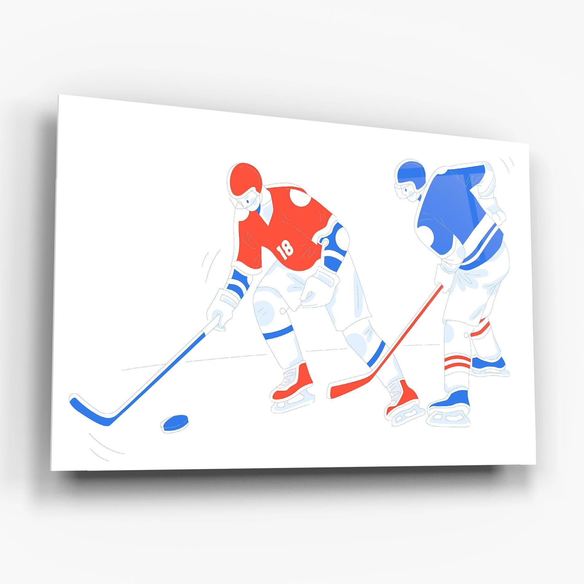 Obraz na Szkle Orange Blue Hockey mockup 6