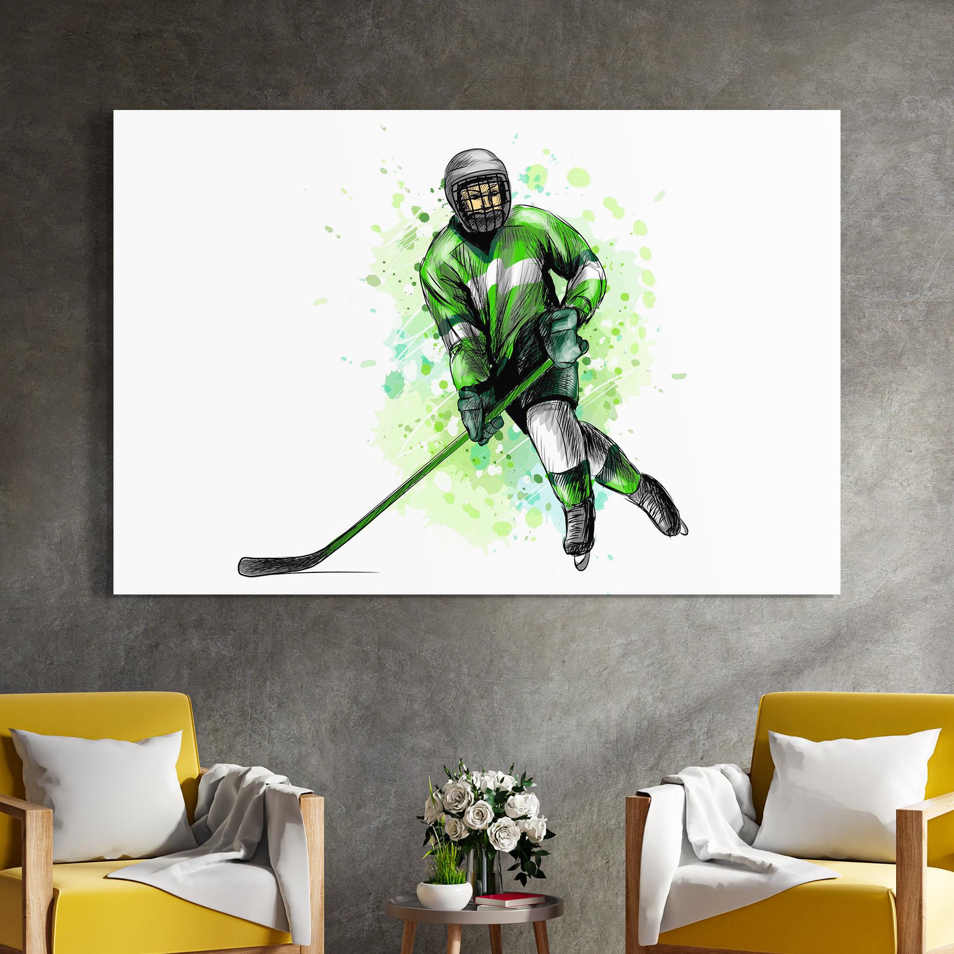 Obraz na Szkle Green Hockey mockup 4