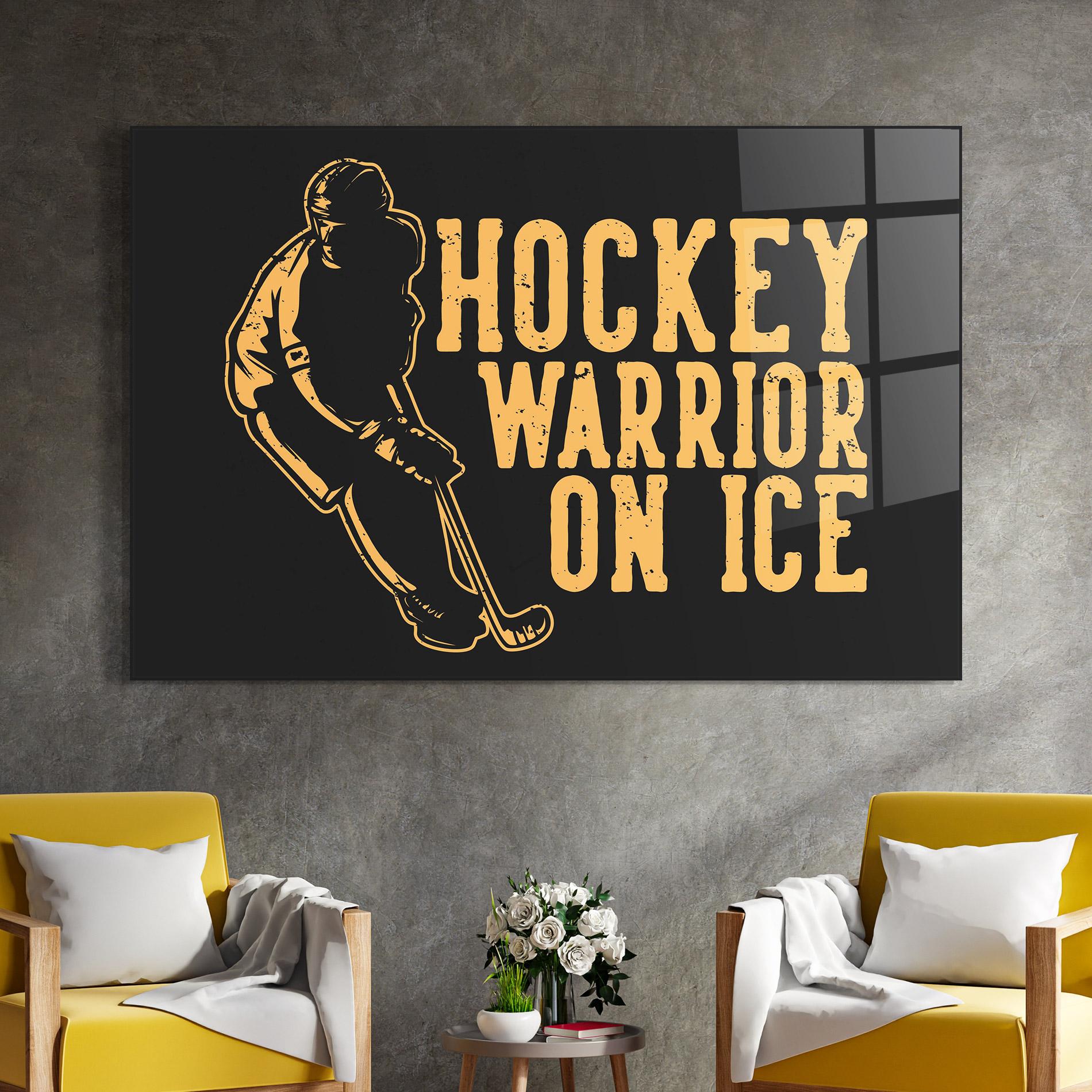 Obraz na Szkle Hockey Worrior mockup 4