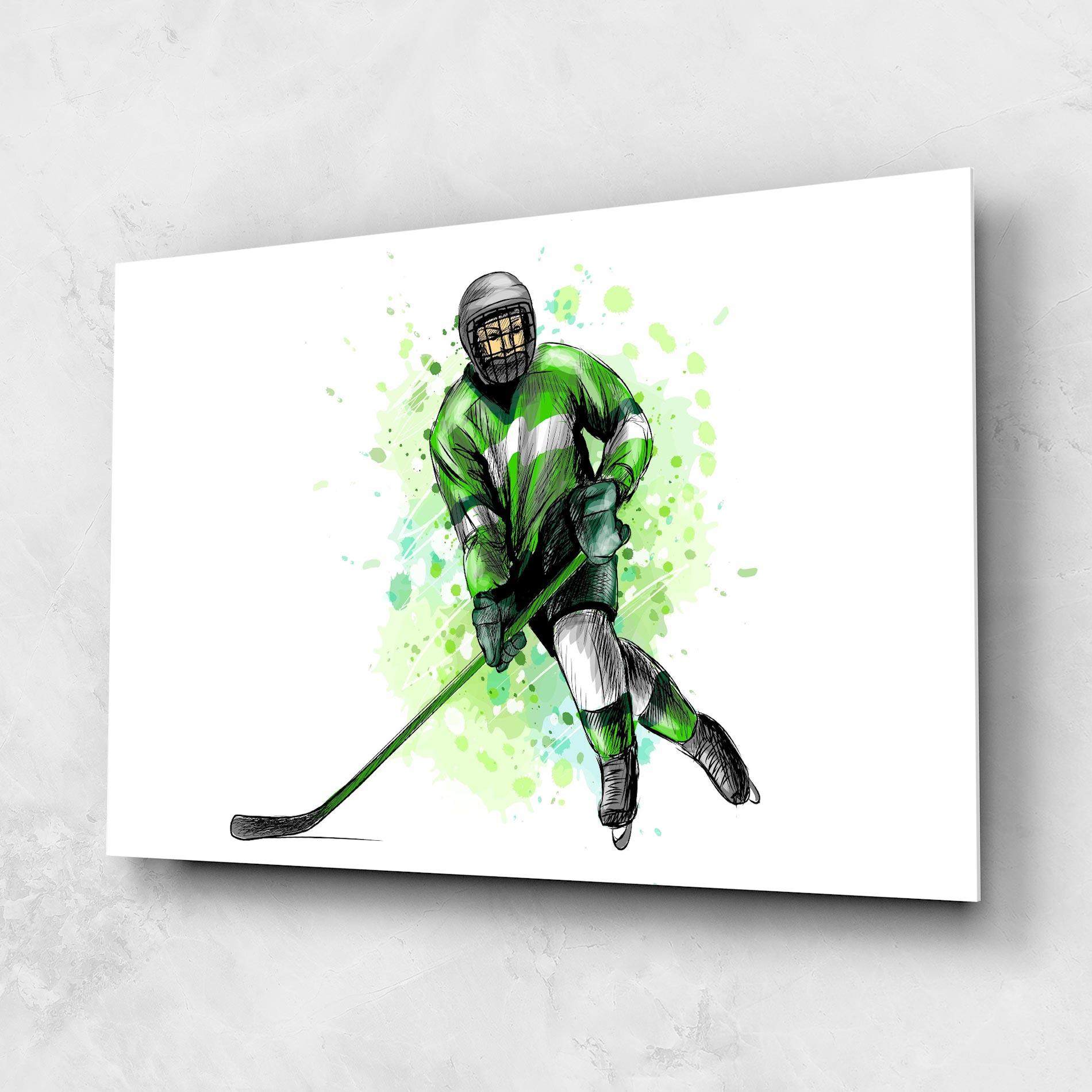Obraz na Szkle Green Hockey mockup 1