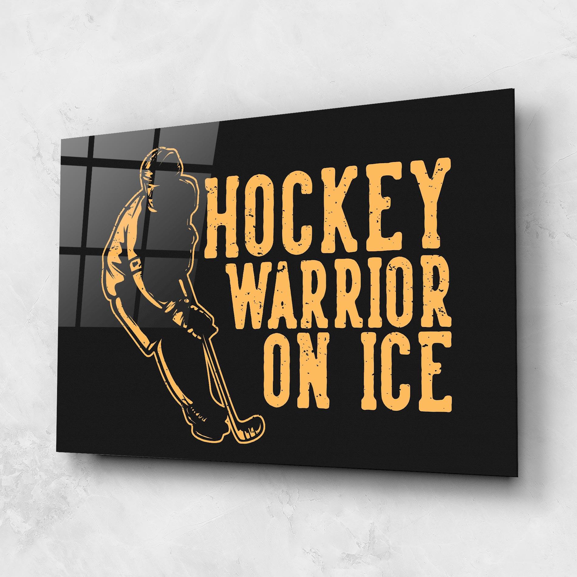 Obraz na Szkle Hockey Worrior mockup 1