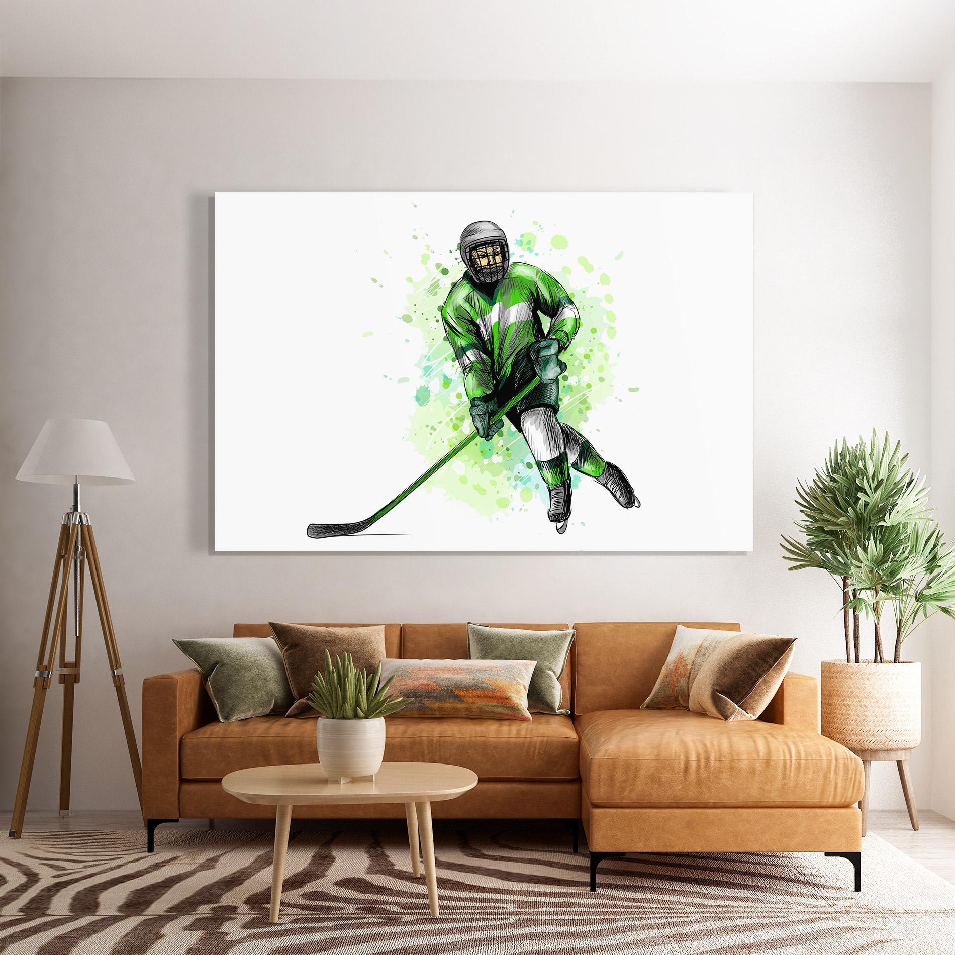 Obraz na Szkle Green Hockey mockup 7