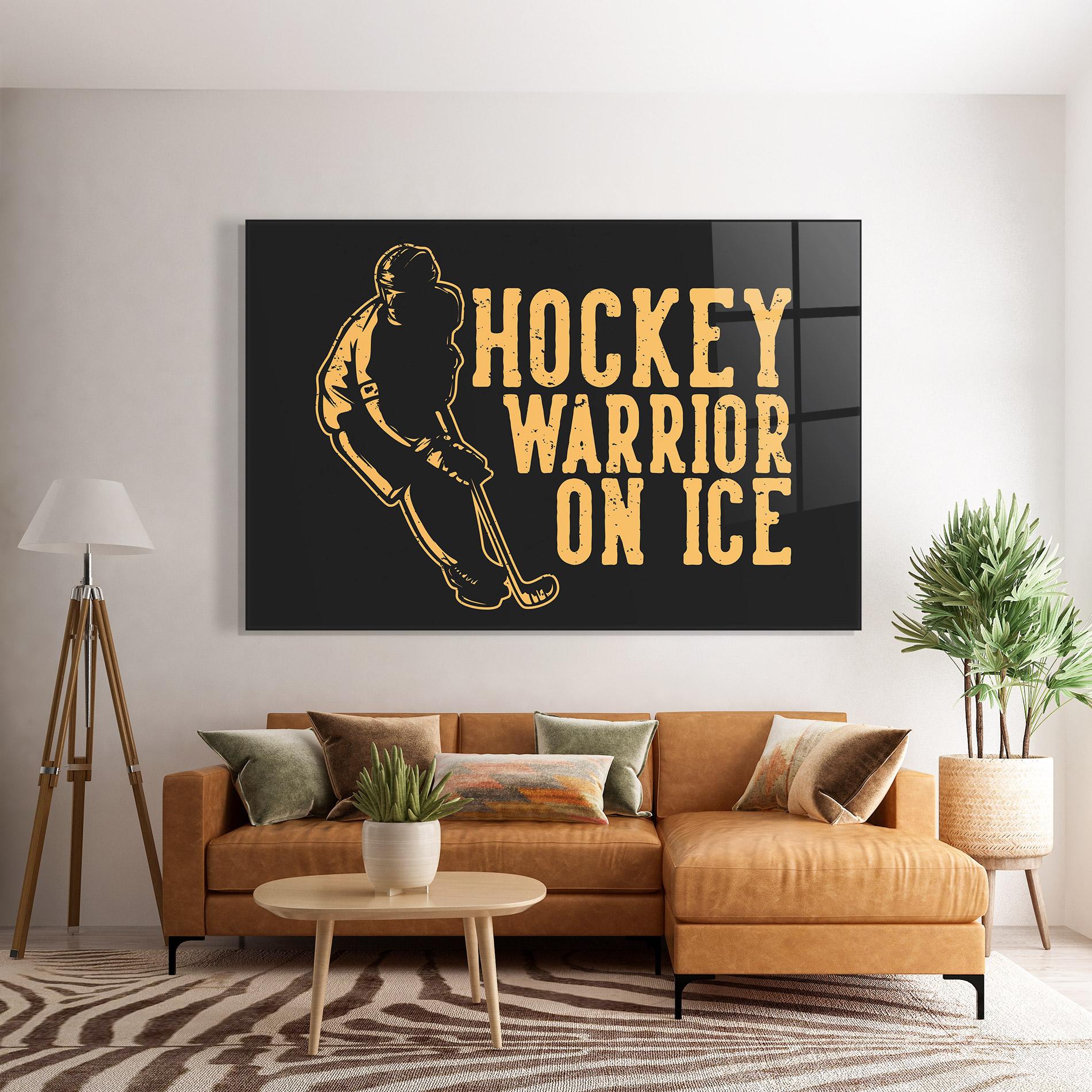 Obraz na Szkle Hockey Worrior mockup 7