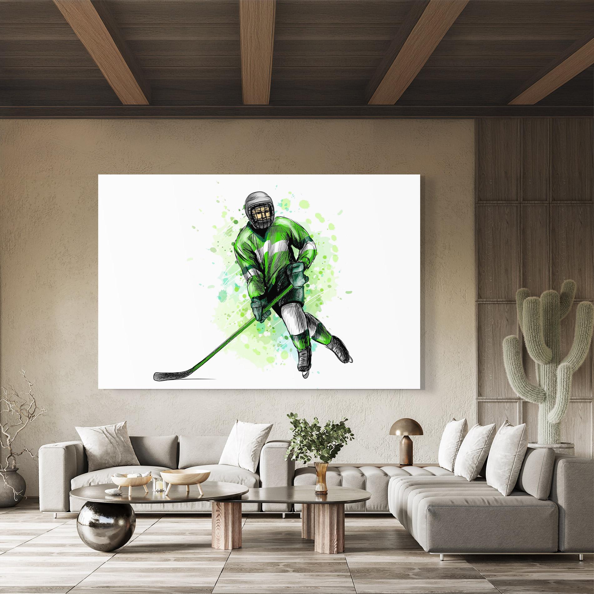 Obraz na Szkle Green Hockey mockup 8