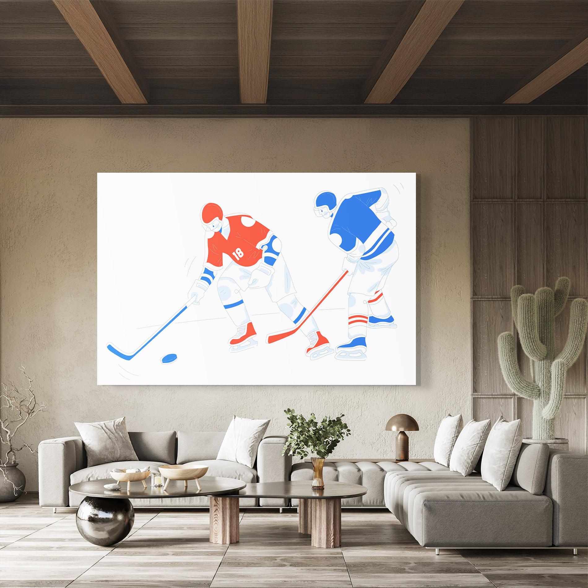 Obraz na Szkle Orange Blue Hockey mockup 8