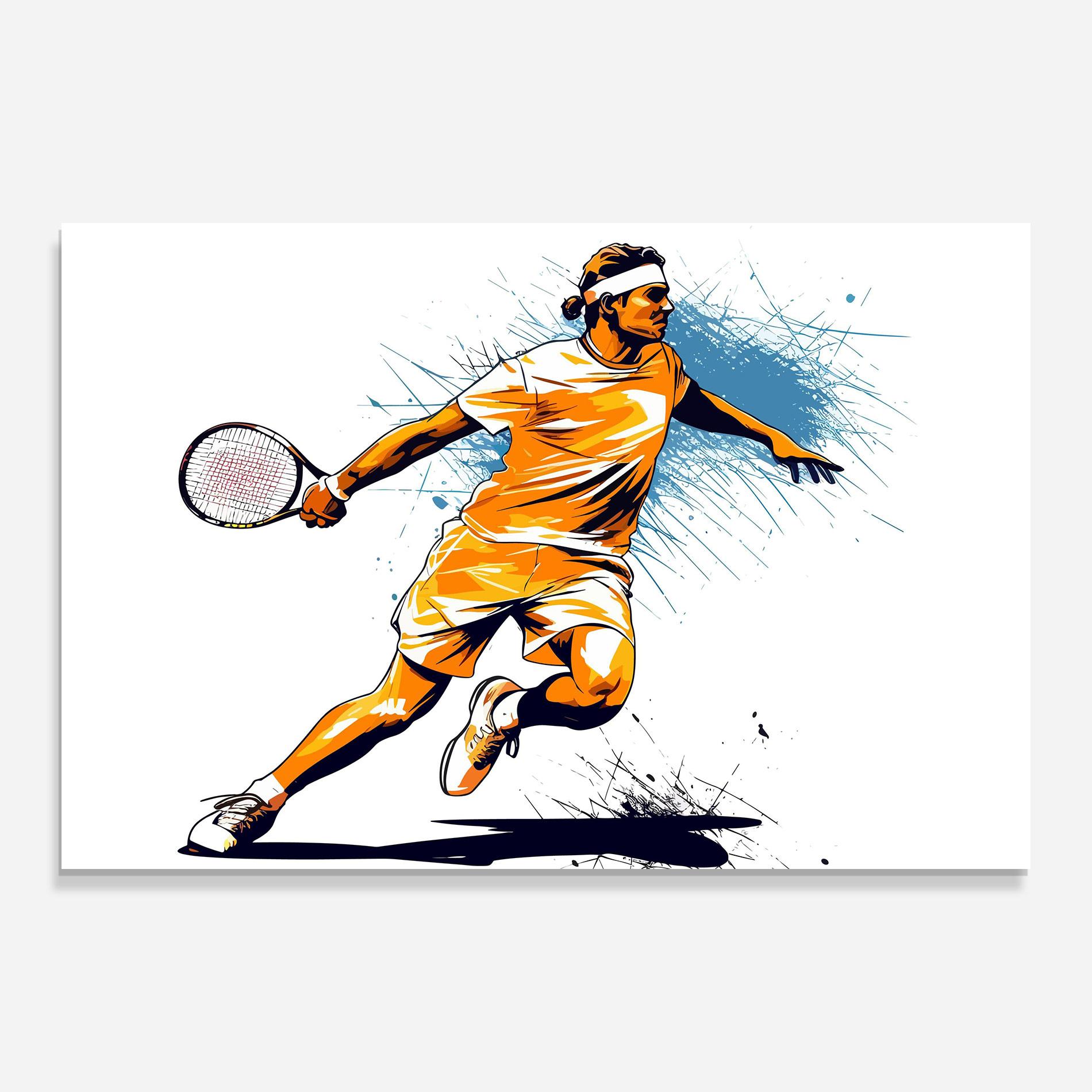 Obraz na Szkle Orange Blue Tennis mockup 0