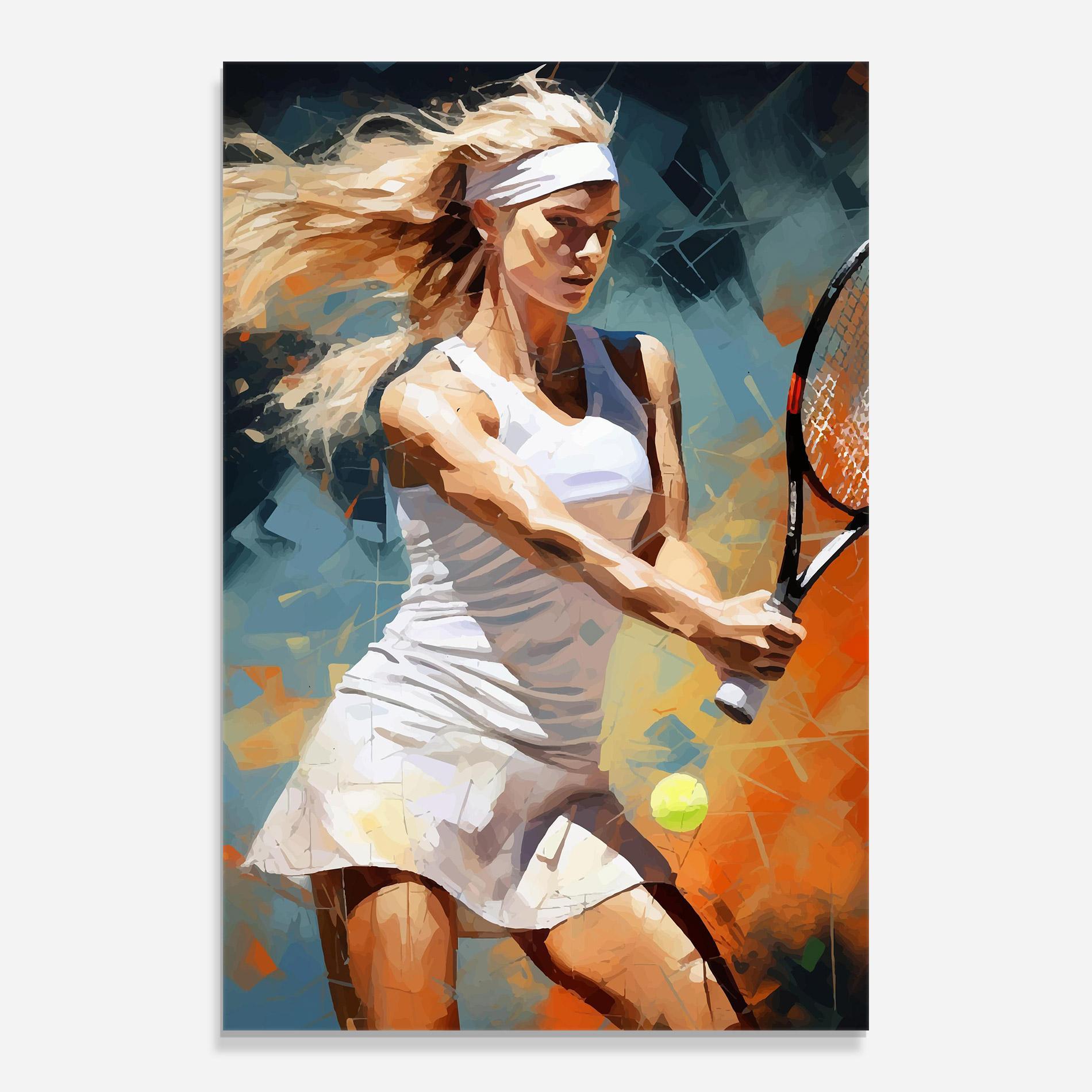 Obraz na Szkle Blonde Tennis Girl mockup 0