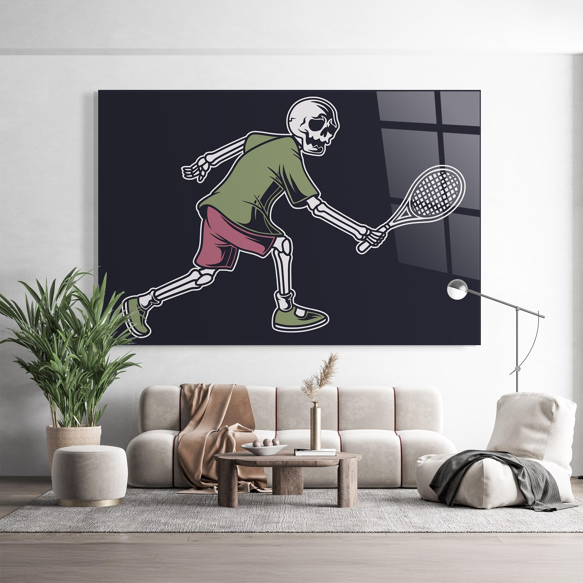 Obraz na Szkle Skull Tennis mockup 9