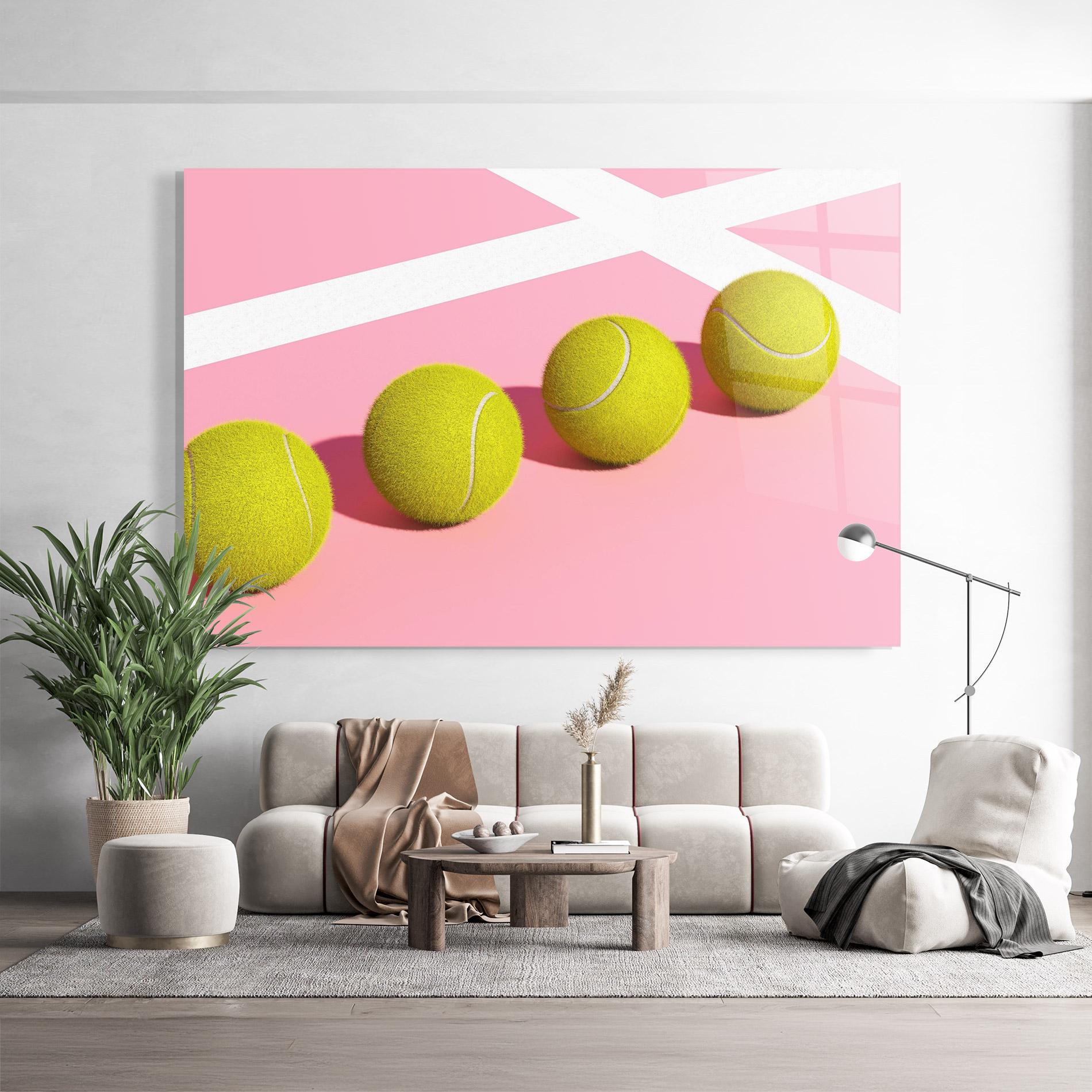 Obraz na Szkle Tennis Balls On Pink mockup 9