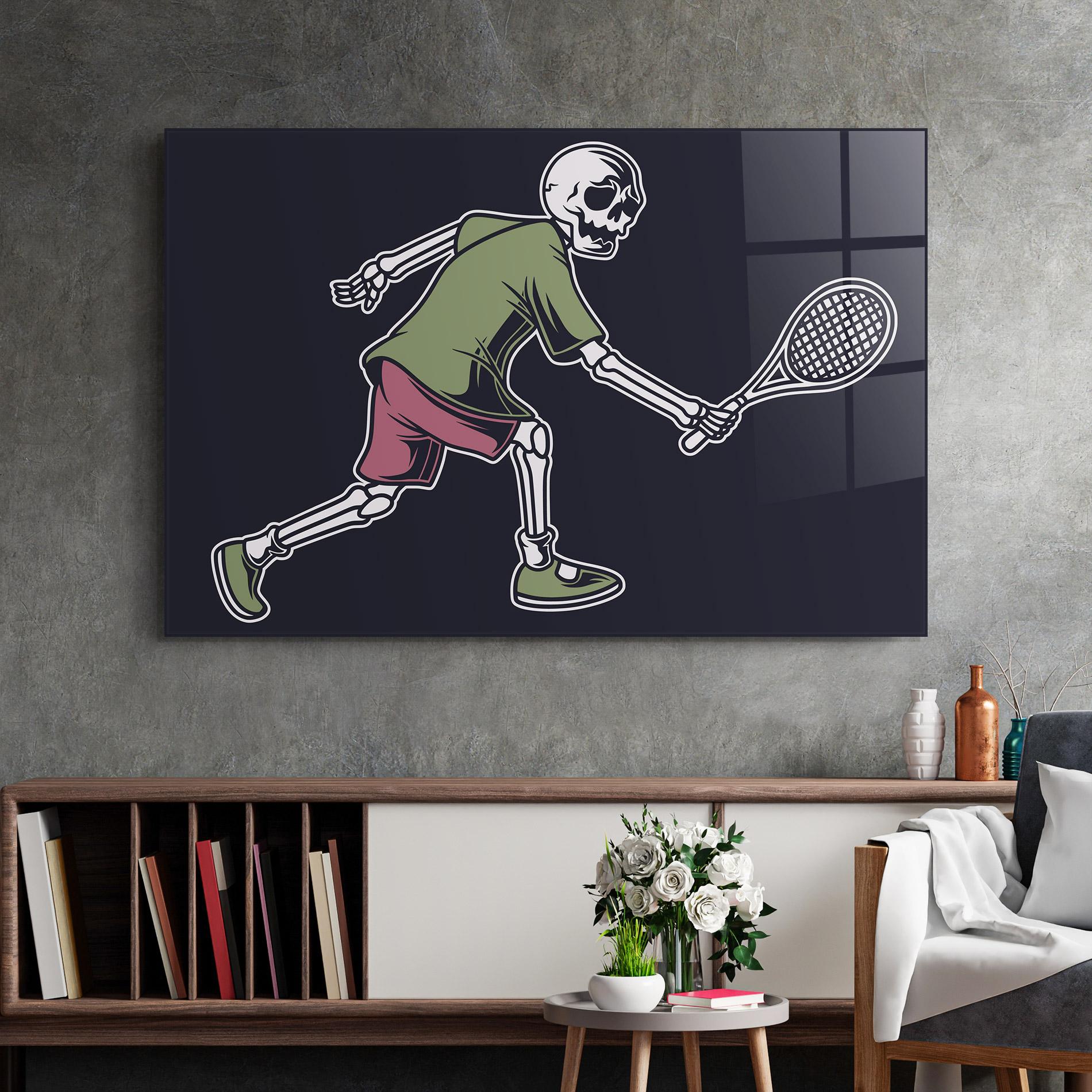 Obraz na Szkle Skull Tennis mockup 2