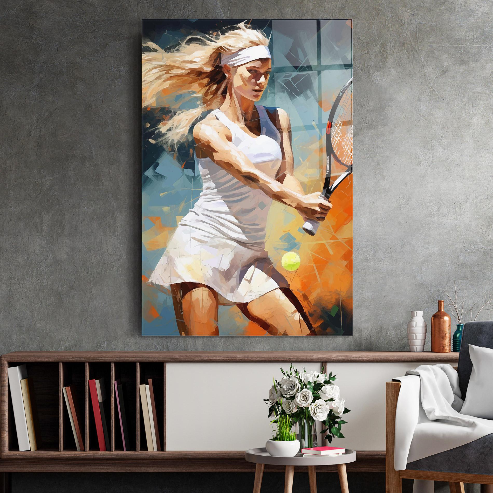 Obraz na Szkle Blonde Tennis Girl mockup 2